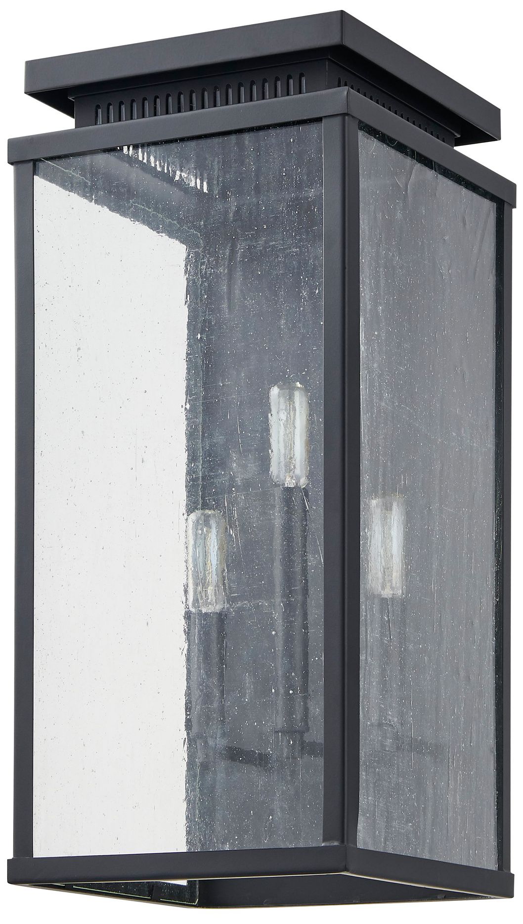 Image 2 Thesis Overton 20" Matte Black Exterior Wall Sconce w/ Clear Antique Glass more views