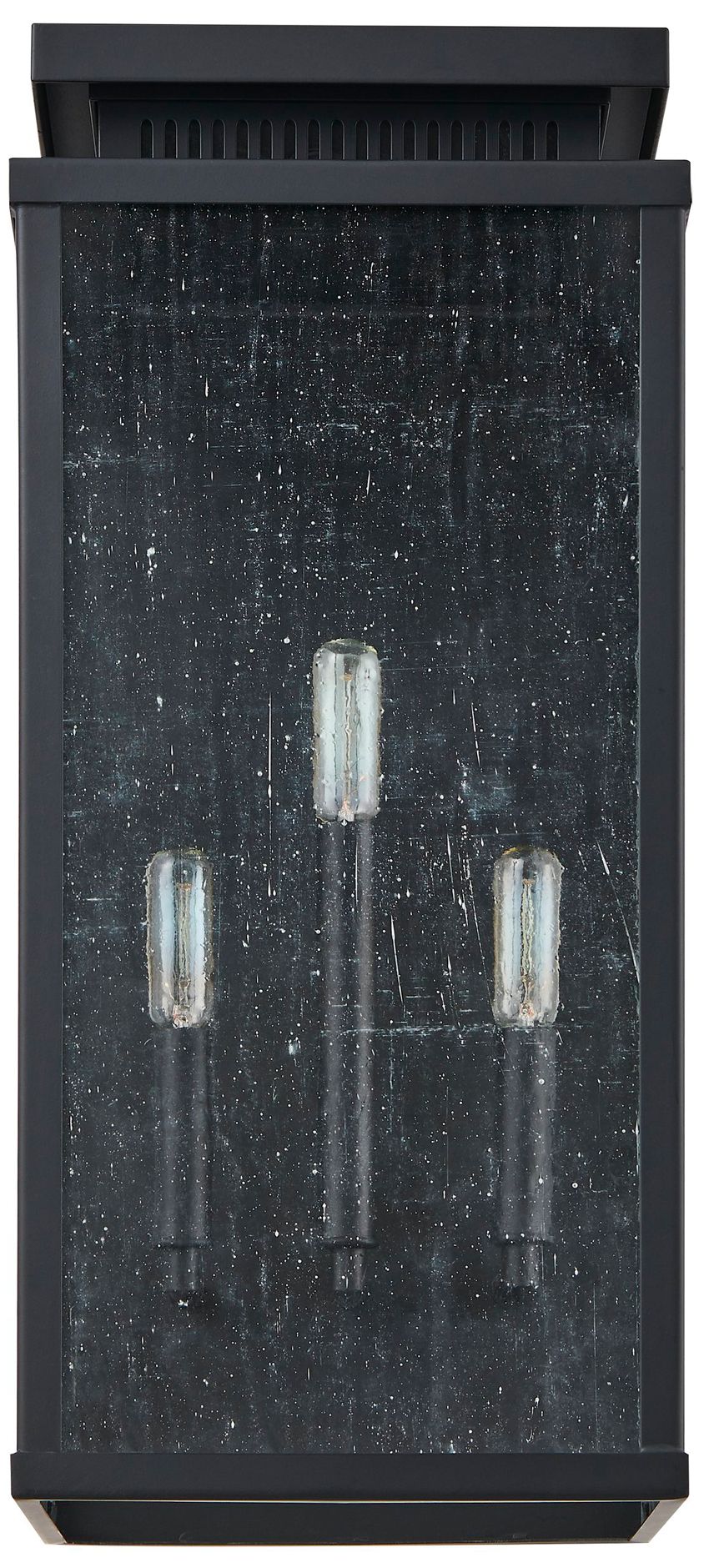 Image 4 Thesis Overton 20" Matte Black Exterior Wall Sconce w/ Clear Antique Glass more views
