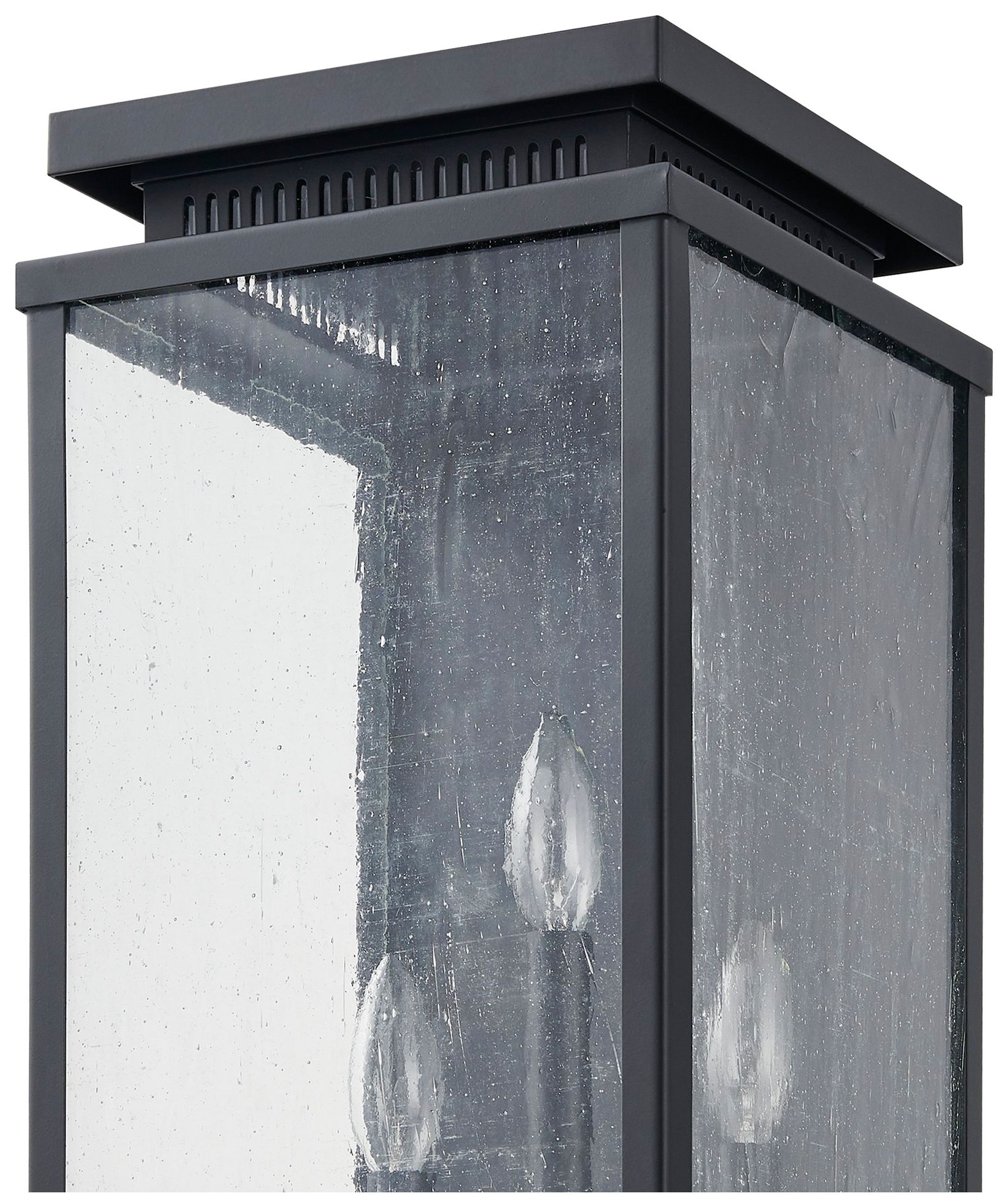 Image 5 Thesis Overton 20" Matte Black Exterior Wall Sconce w/ Clear Antique Glass more views