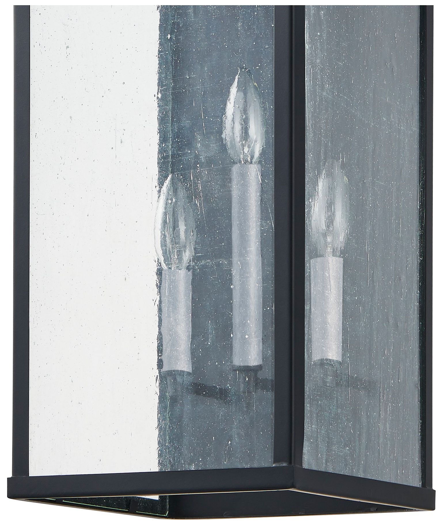 Image 6 Thesis Overton 20" Matte Black Exterior Wall Sconce w/ Clear Antique Glass more views