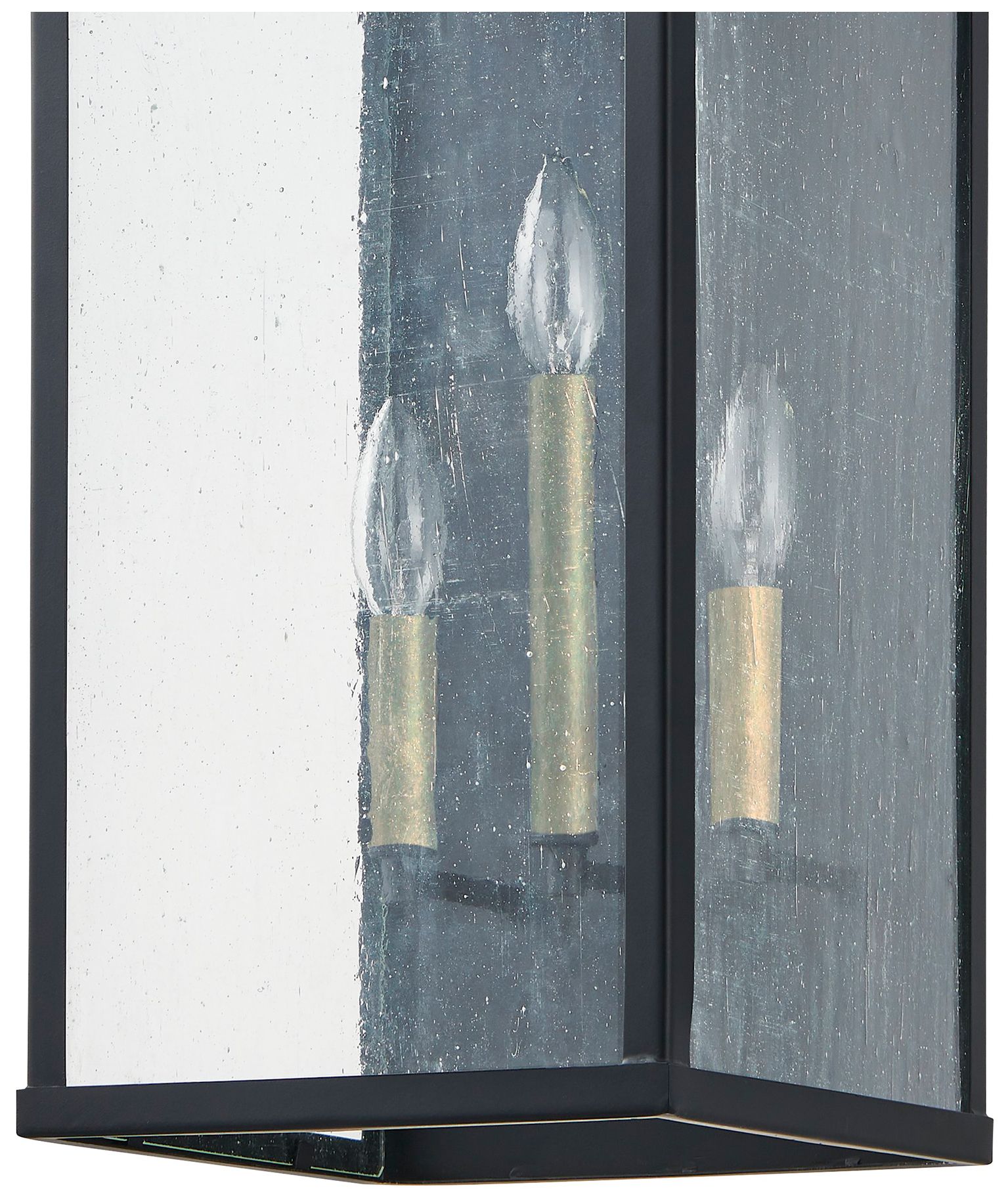 Image 7 Thesis Overton 20" Matte Black Exterior Wall Sconce w/ Clear Antique Glass more views