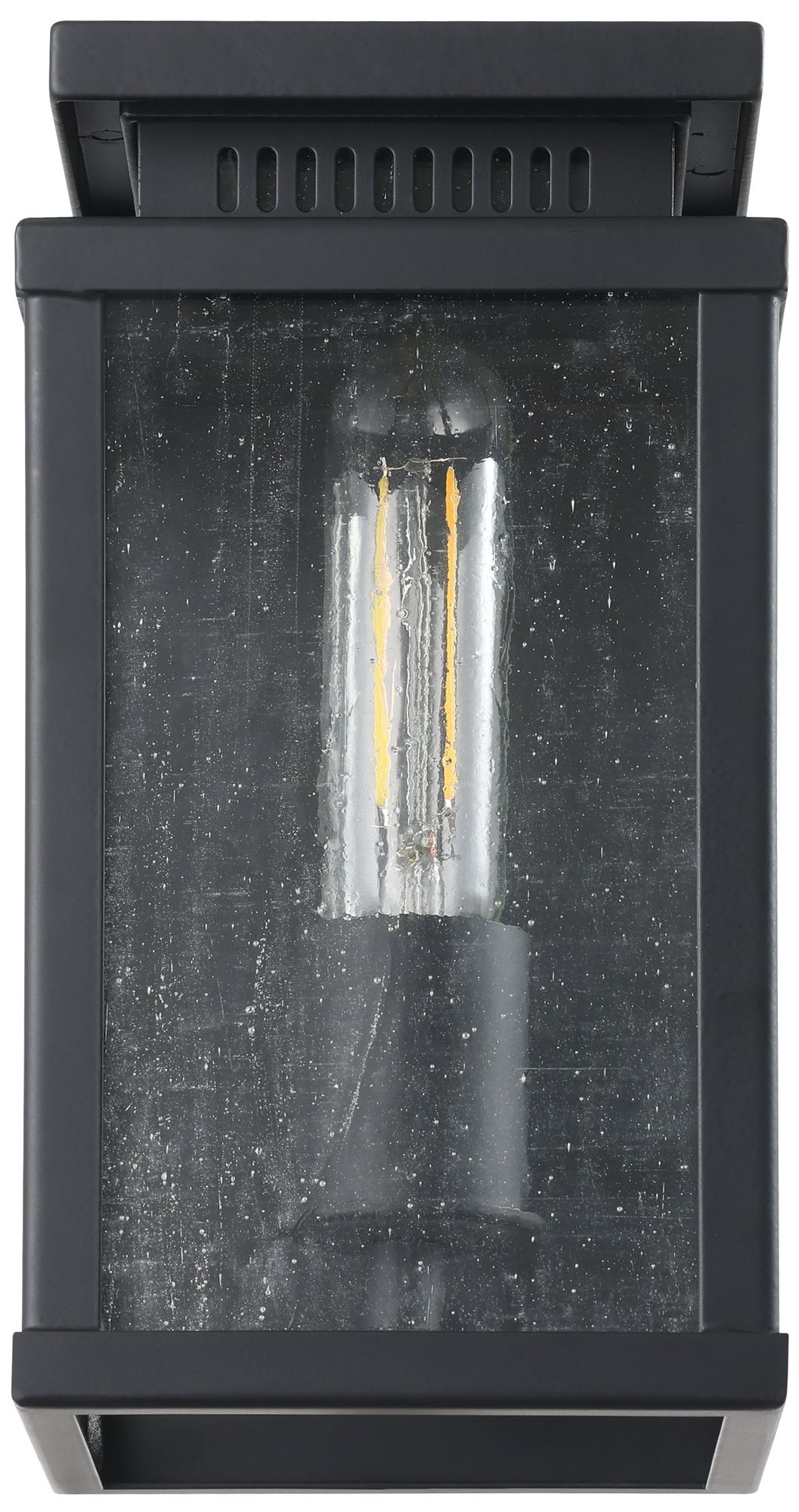 Image 3 Thesis Overton 9" Matte Black Exterior Wall Sconce with Clear Antique Glass more views