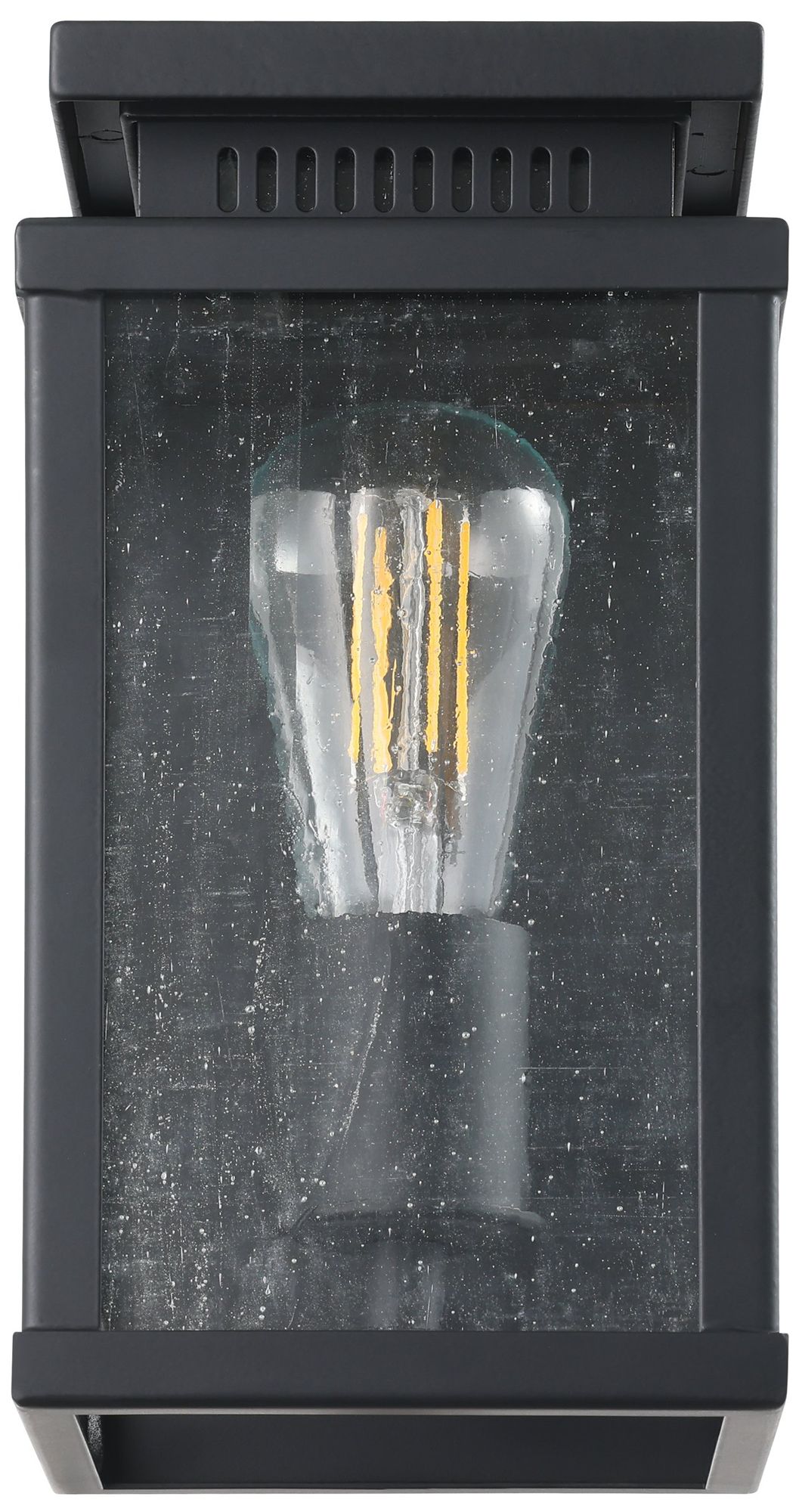 Image 4 Thesis Overton 9" Matte Black Exterior Wall Sconce with Clear Antique Glass more views