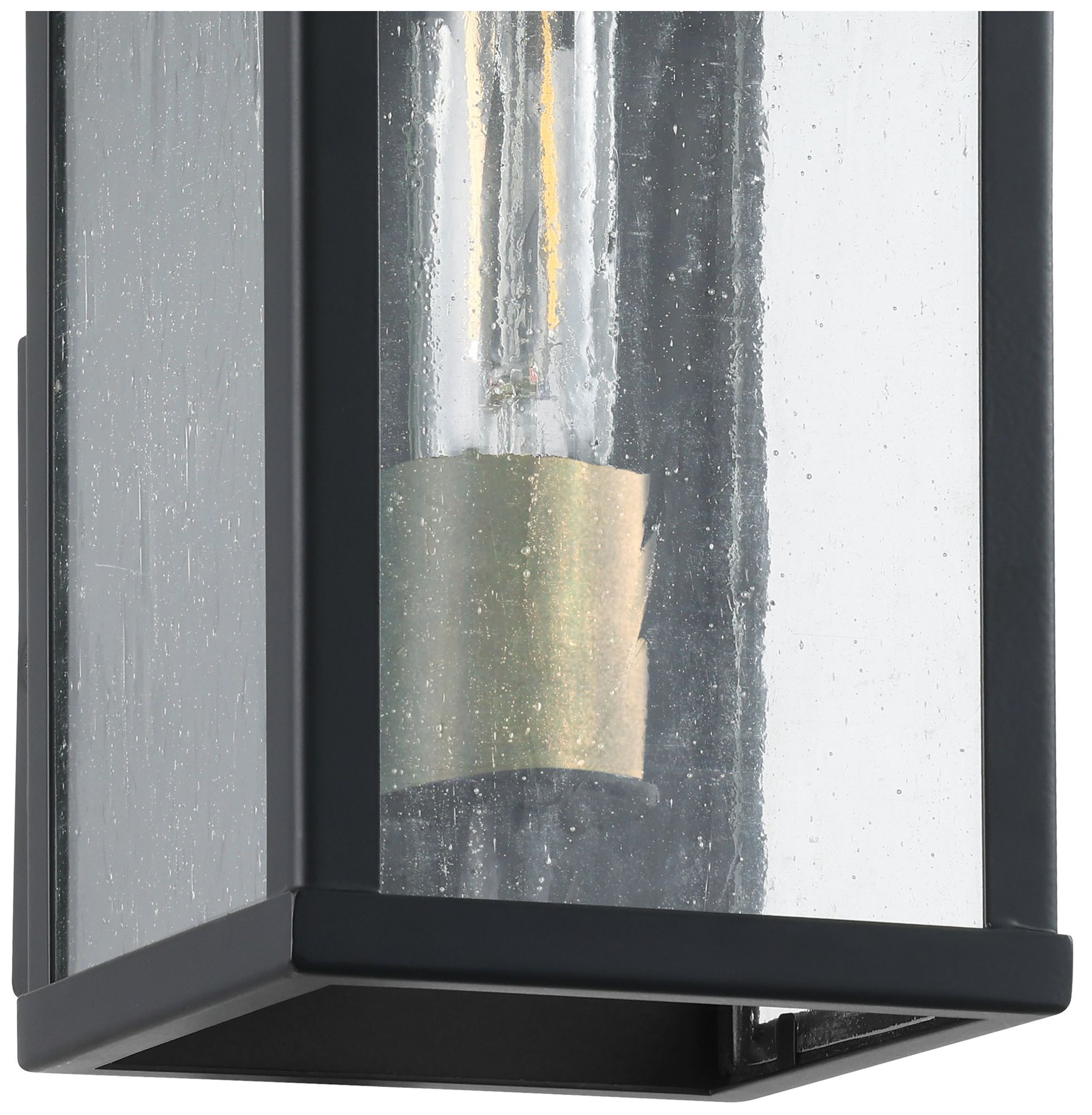 Image 7 Thesis Overton 9" Matte Black Exterior Wall Sconce with Clear Antique Glass more views