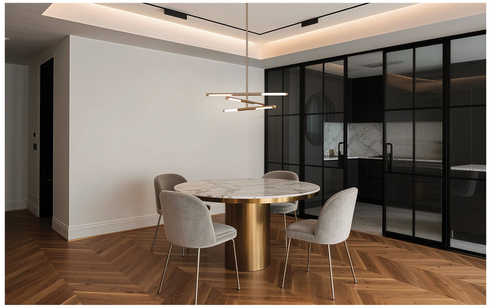 Thesis Overture 24" 6 Light Champagne Gold 5CCT LED Chandelier