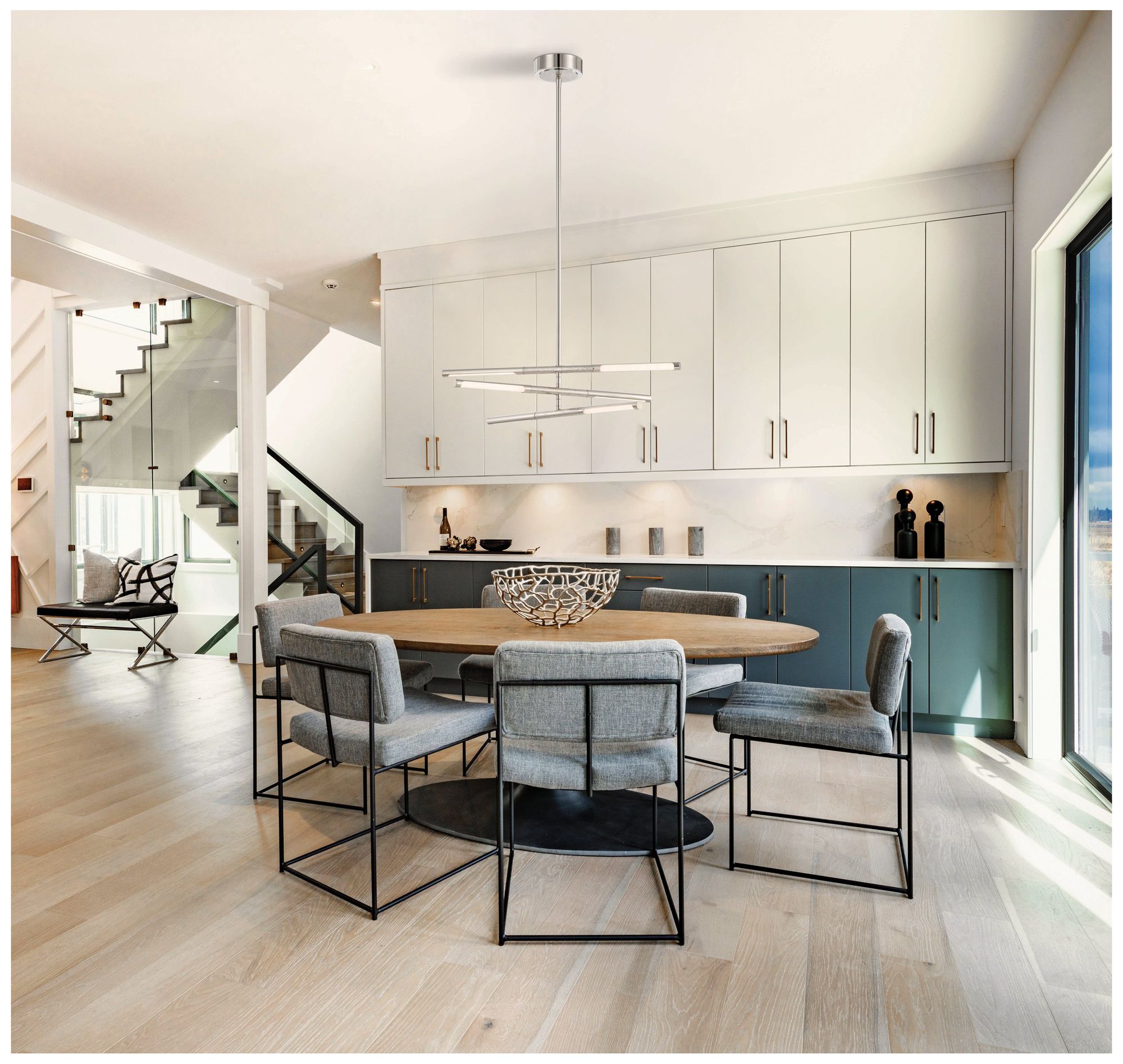 Thesis Overture 24" 6 Light Polished Nickel 5CCT LED Chandelier