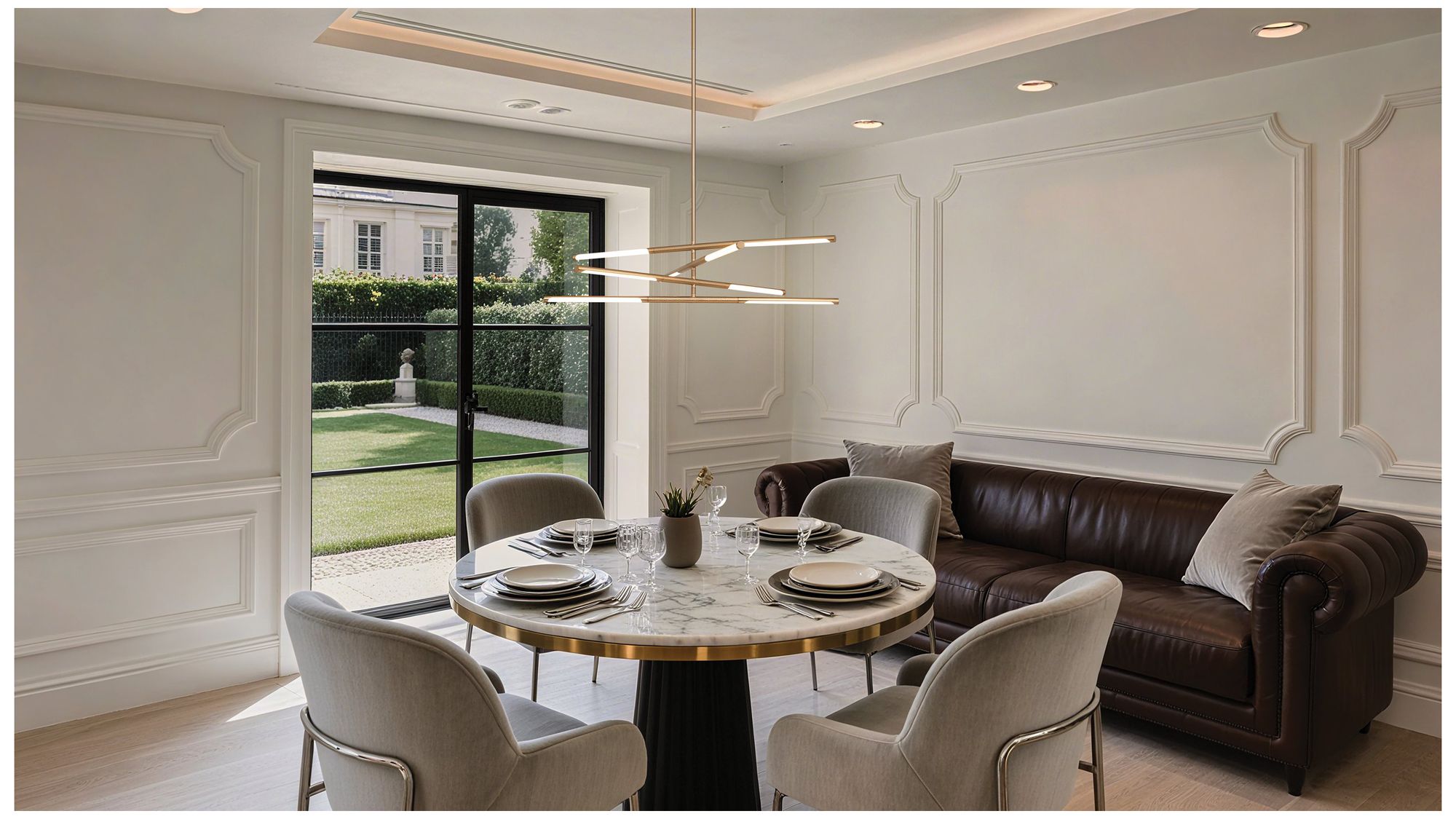 Thesis Overture 36" 8 Light Champagne Gold 5CCT LED Chandelier