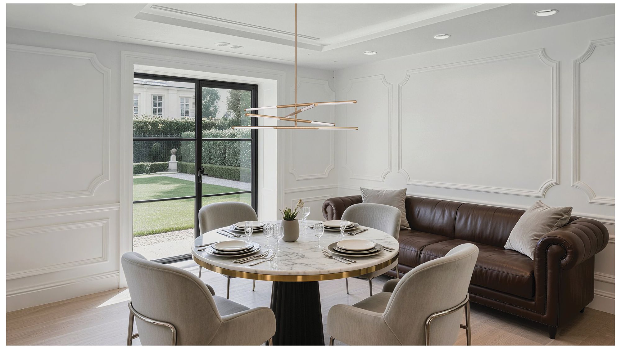 Thesis Overture 36" 8 Light Champagne Gold 5CCT LED Chandelier