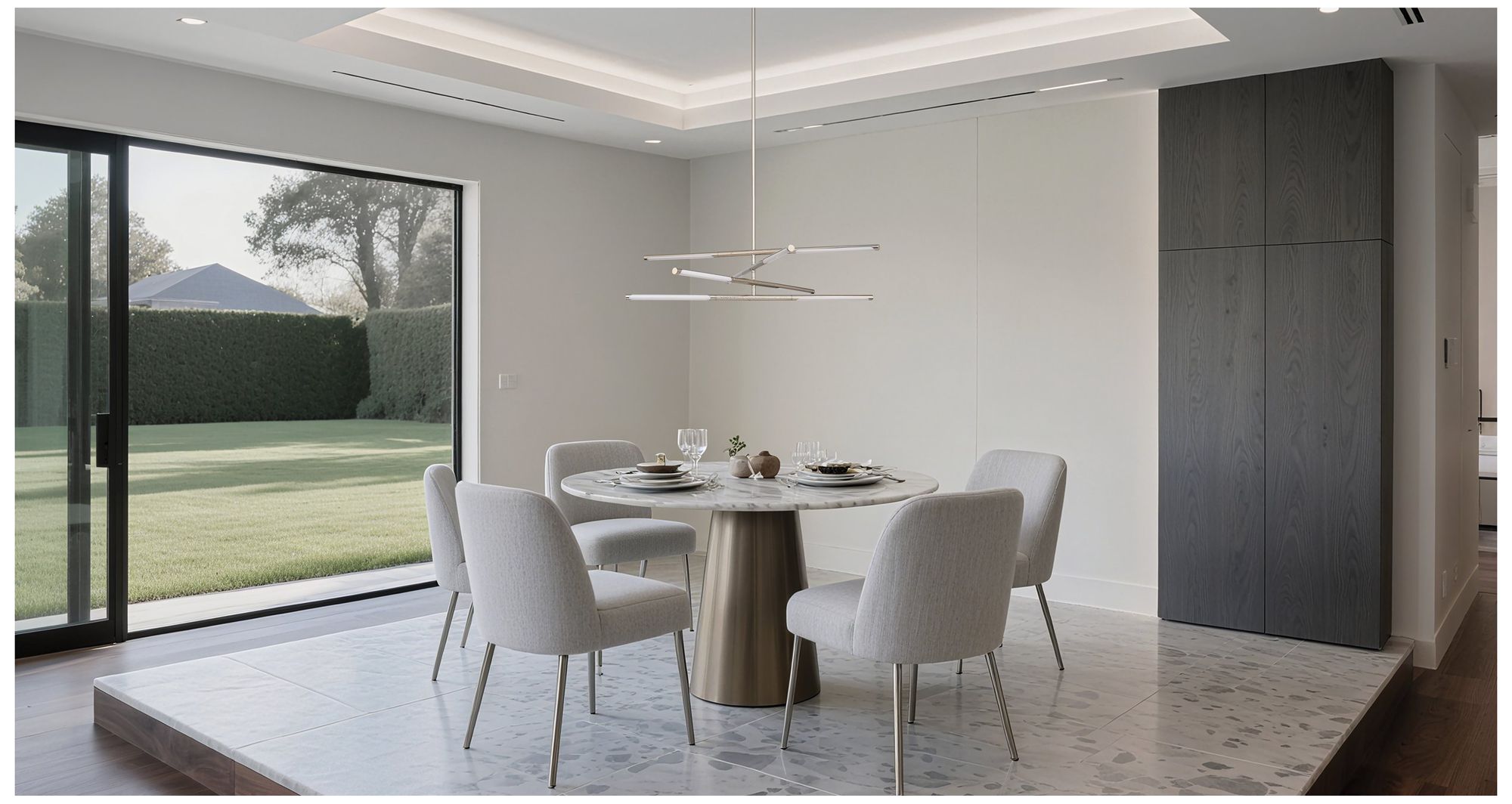 Thesis Overture 36" 8 Light Polished Nickel 5CCT LED Chandelier