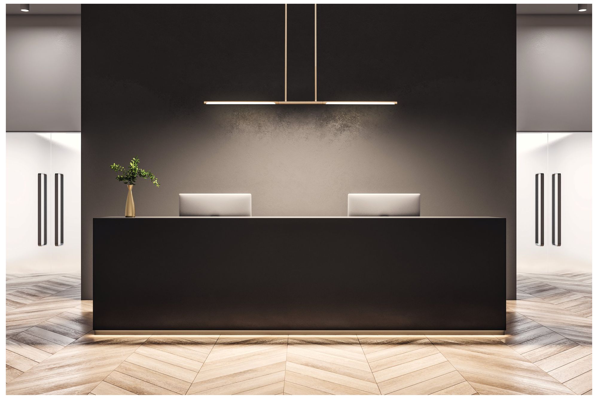 Image 7 Thesis Overture 48" 2 Light Champagne Gold 5CCT LED Linear Chandelier more views