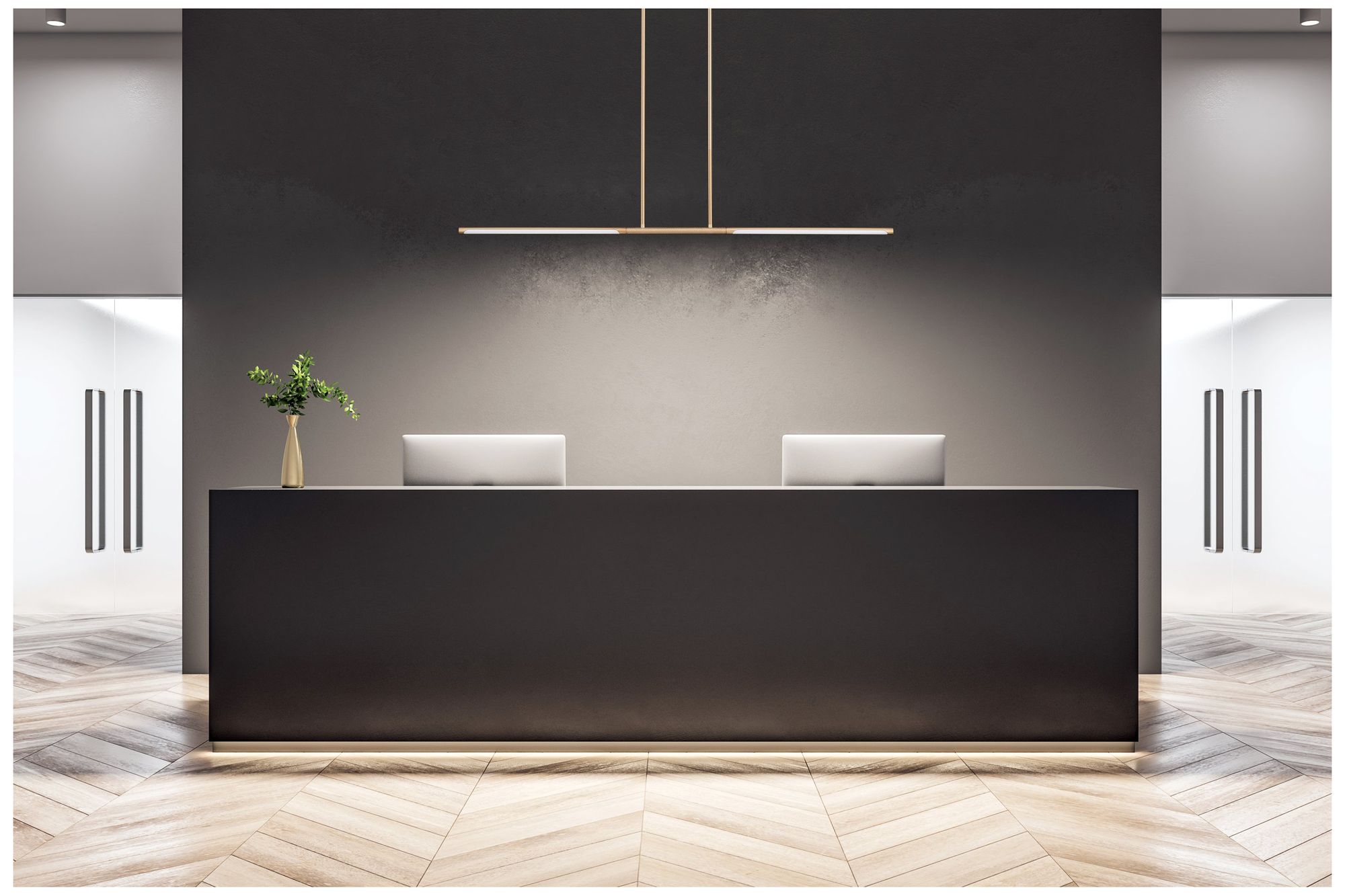 Thesis Overture 48" 2 Light Champagne Gold 5CCT LED Linear Chandelier