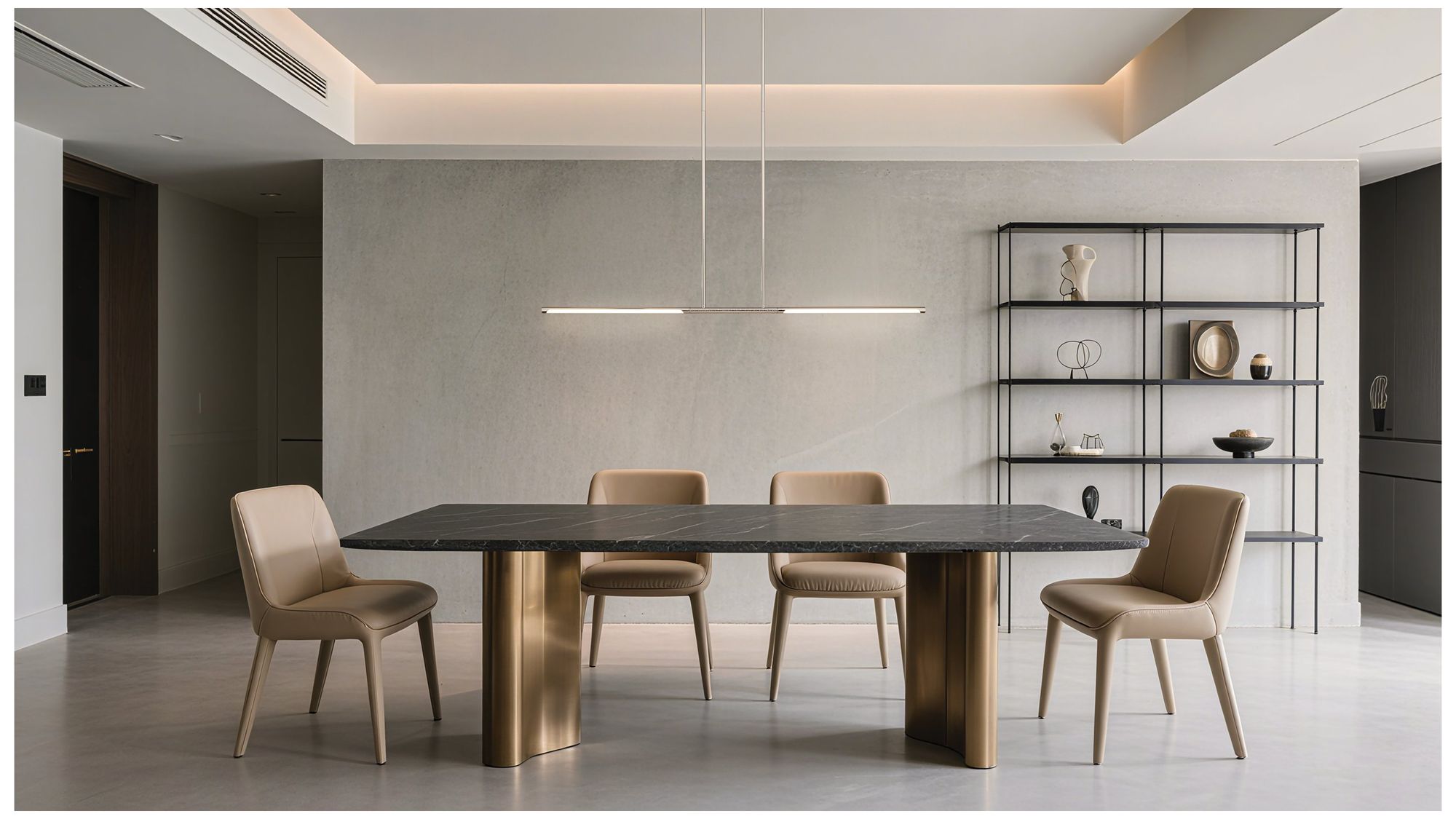 Image 7 Thesis Overture 48" 2 Light Polished Nickel 5CCT LED Linear Chandelier more views