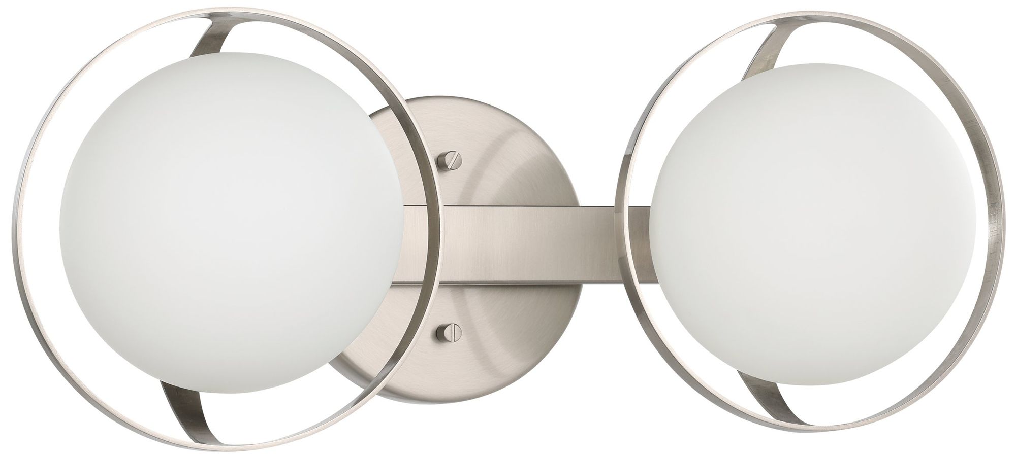 Thesis Parker 16" Brushed Nickel Vanity Light with Etched Opal Glass Shades