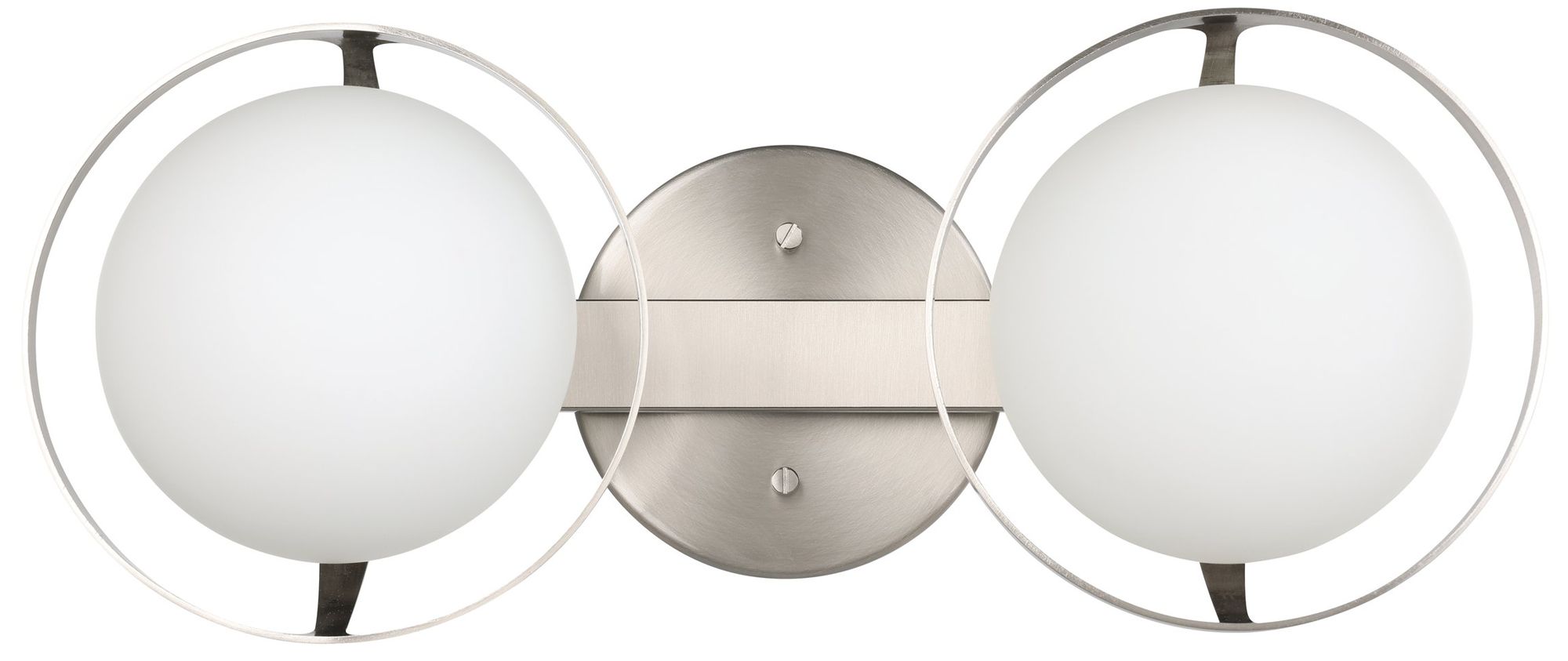 Image 3 Thesis Parker 16" Brushed Nickel Vanity Light with Etched Opal Glass Shades more views