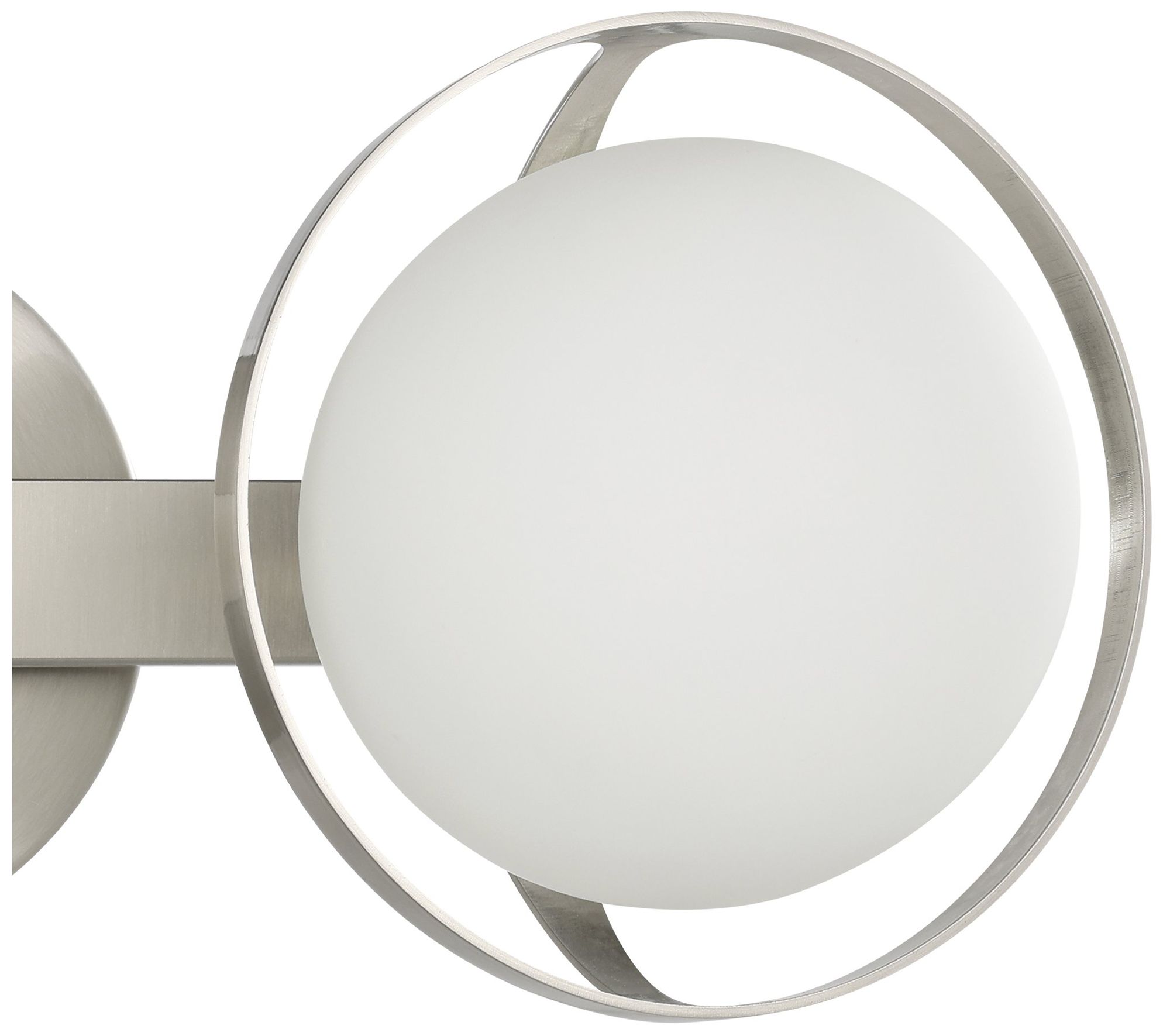 Image 5 Thesis Parker 16" Brushed Nickel Vanity Light with Etched Opal Glass Shades more views