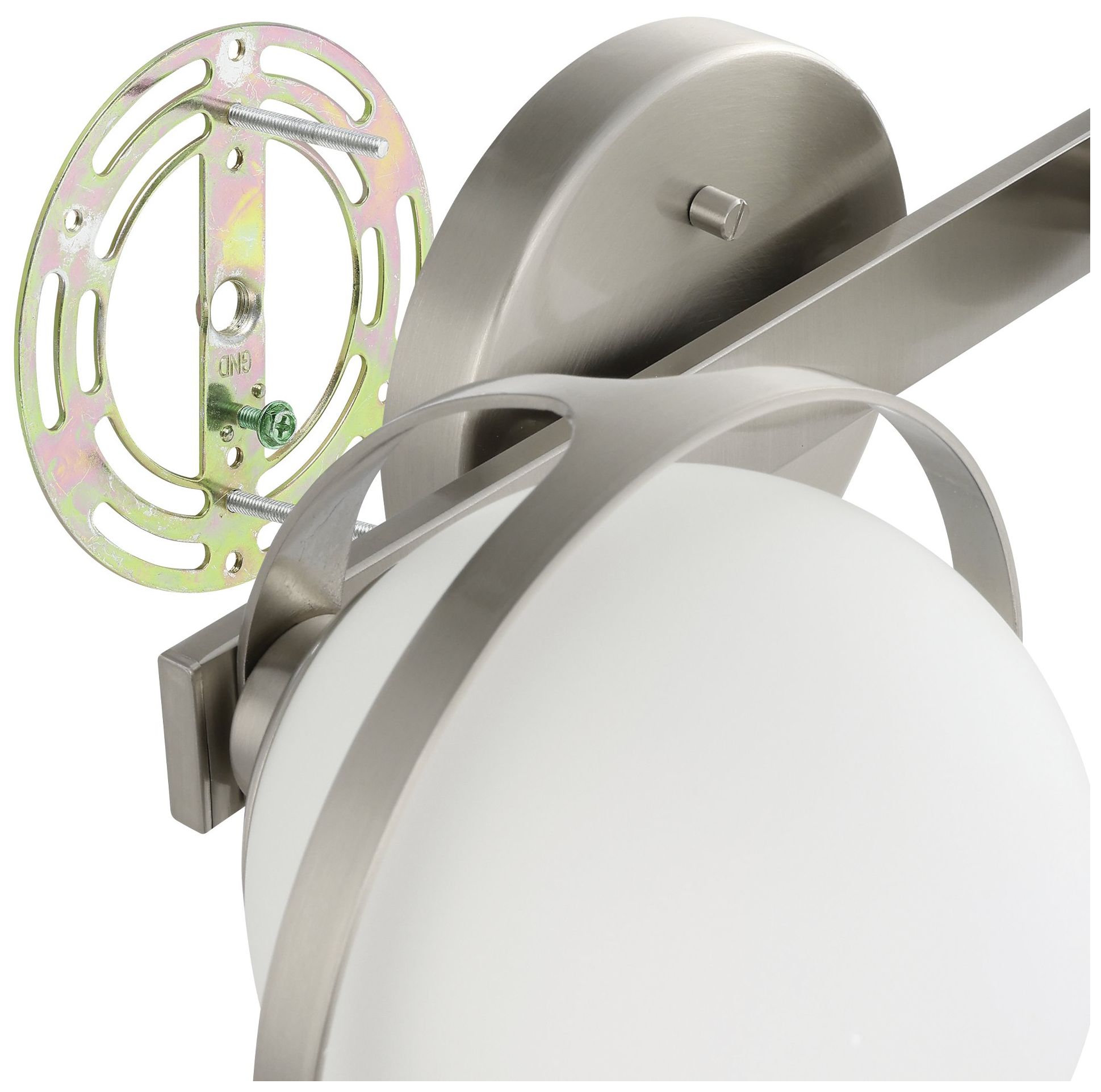 Image 6 Thesis Parker 16" Brushed Nickel Vanity Light with Etched Opal Glass Shades more views