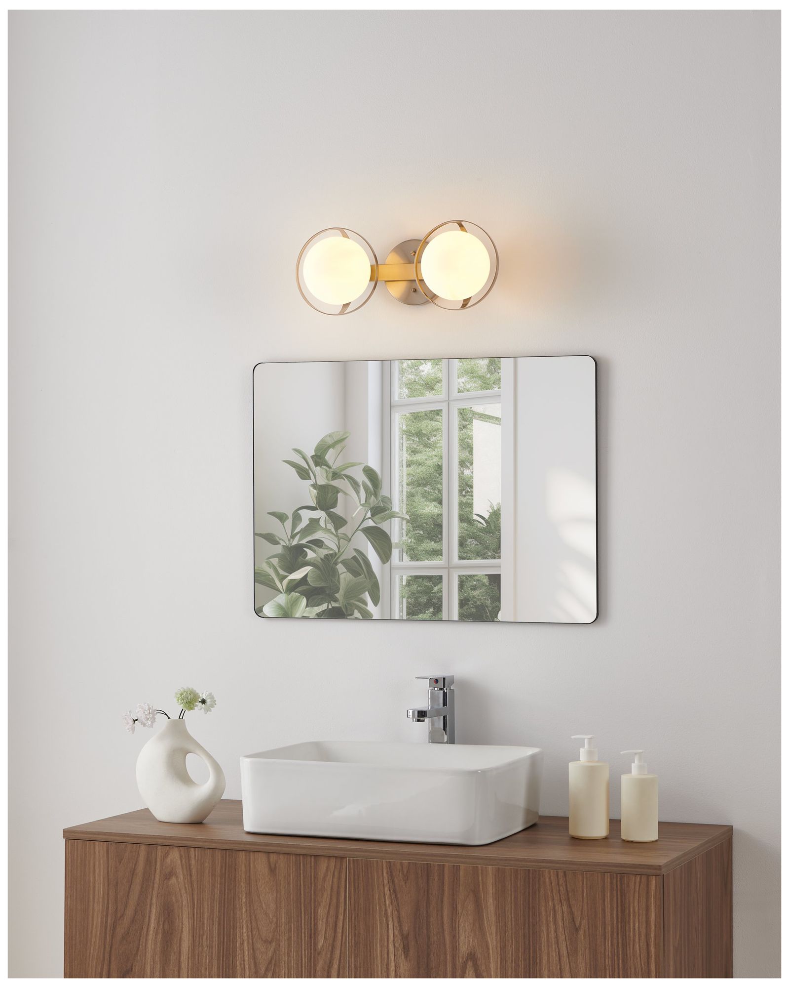 Image 7 Thesis Parker 16" Brushed Nickel Vanity Light with Etched Opal Glass Shades more views