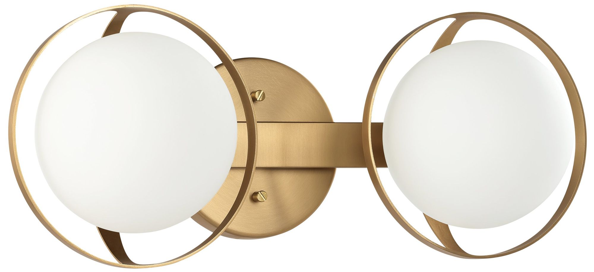 Thesis Parker 16"Champagne Gold Vanity Light w/ Etched Opal Glass Shades