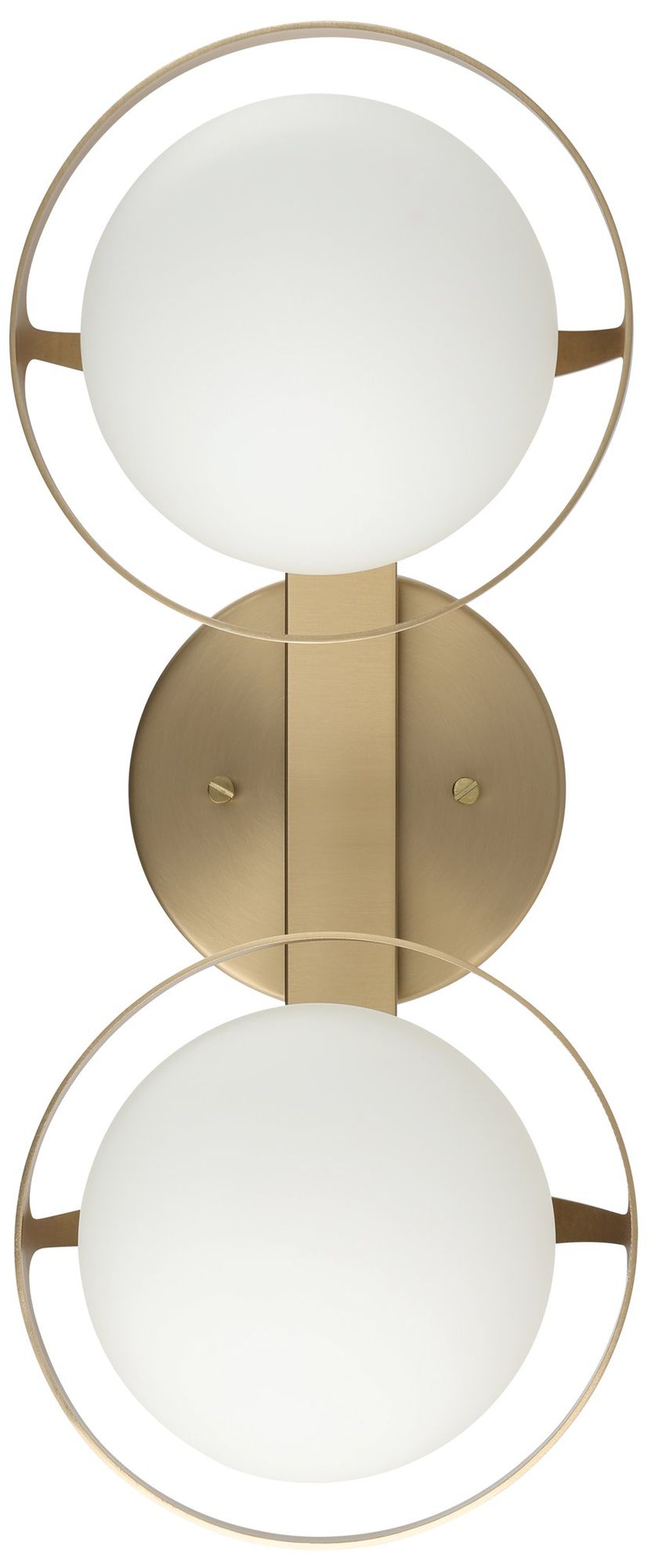 Image 4 Thesis Parker 16"Champagne Gold Vanity Light w/ Etched Opal Glass Shades more views