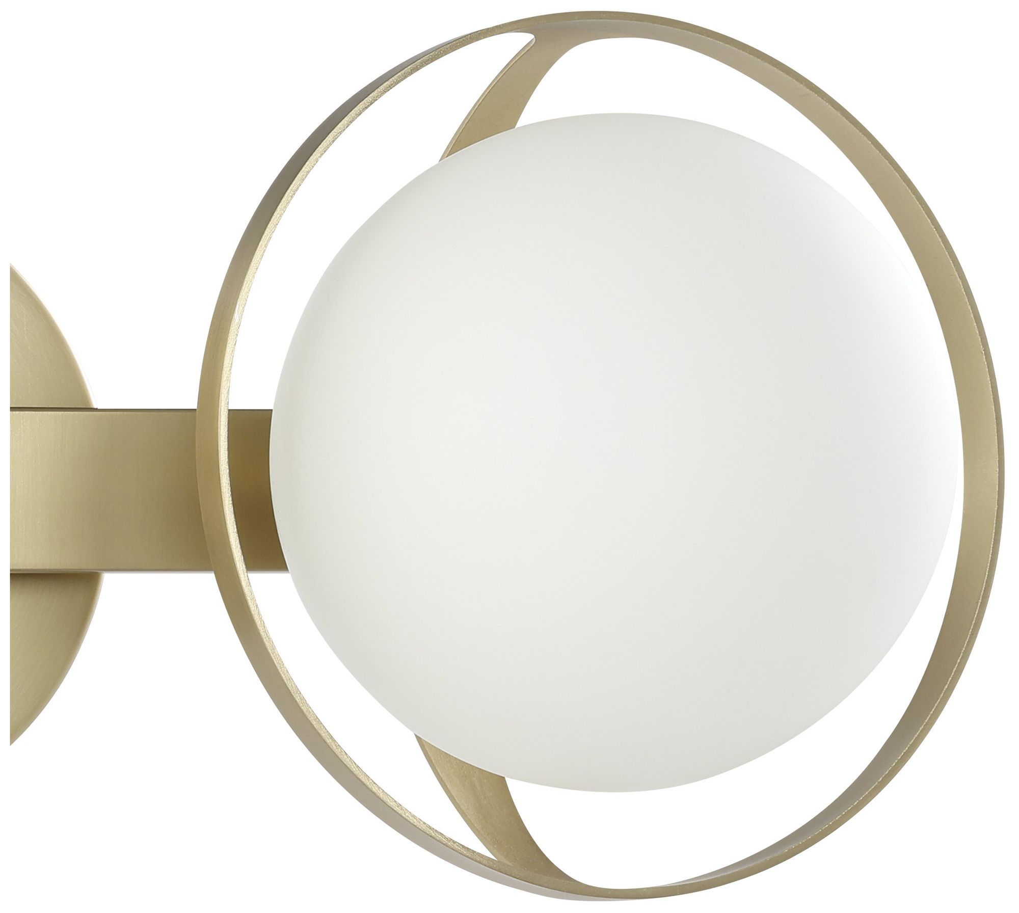 Image 5 Thesis Parker 16"Champagne Gold Vanity Light w/ Etched Opal Glass Shades more views