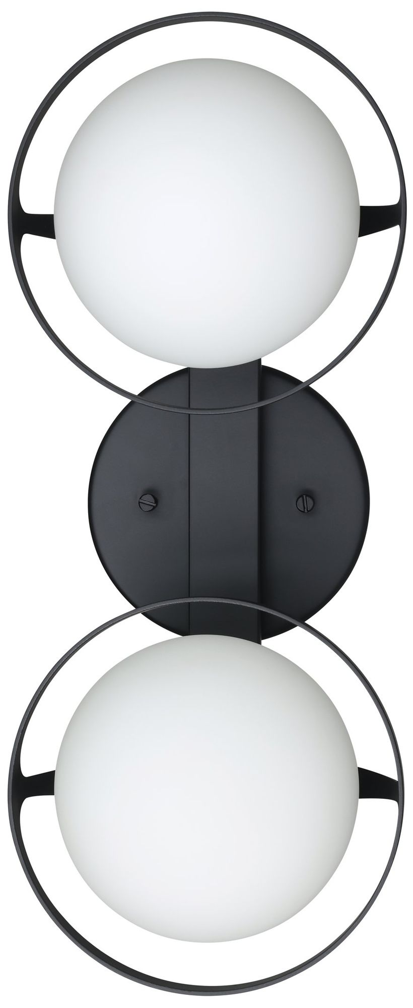 Image 4 Thesis Parker 16-inch Matte Black Vanity Light w/ Etched Opal Glass Shades more views