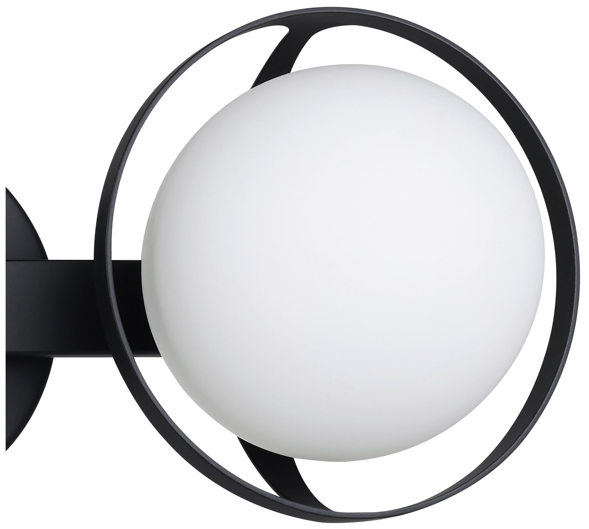 Image 5 Thesis Parker 16-inch Matte Black Vanity Light w/ Etched Opal Glass Shades more views