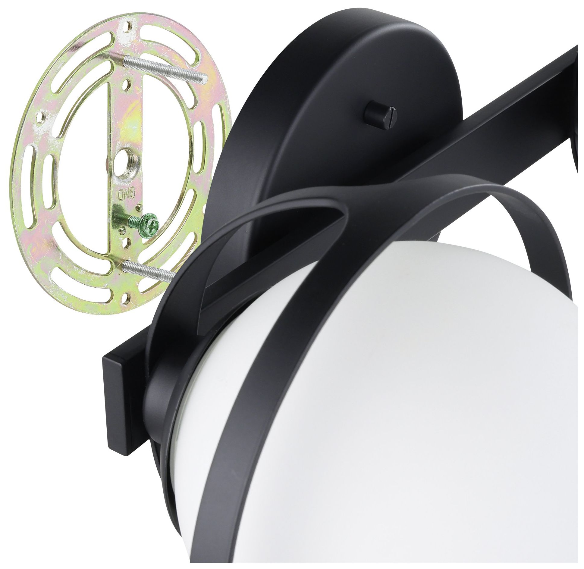 Image 6 Thesis Parker 16-inch Matte Black Vanity Light w/ Etched Opal Glass Shades more views