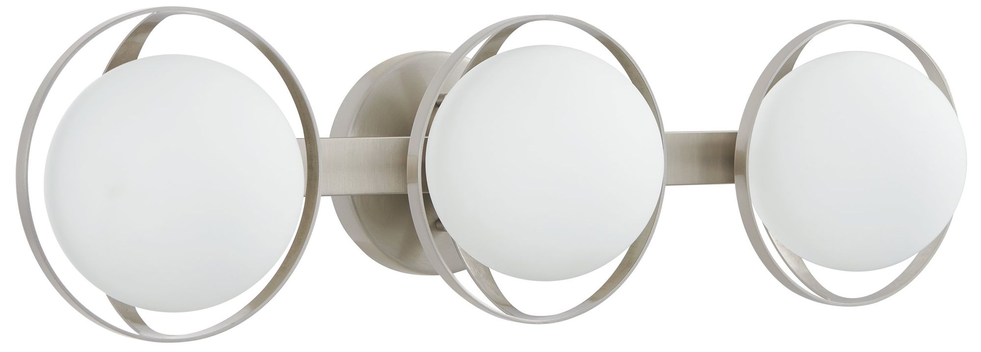 Thesis Parker 24" Brushed Nickel Vanity Light with Etched Opal Glass Shades