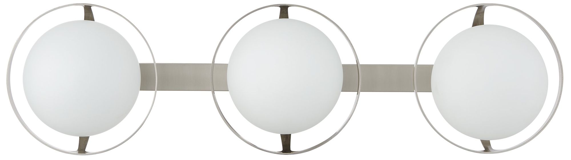 Image 3 Thesis Parker 24" Brushed Nickel Vanity Light with Etched Opal Glass Shades more views