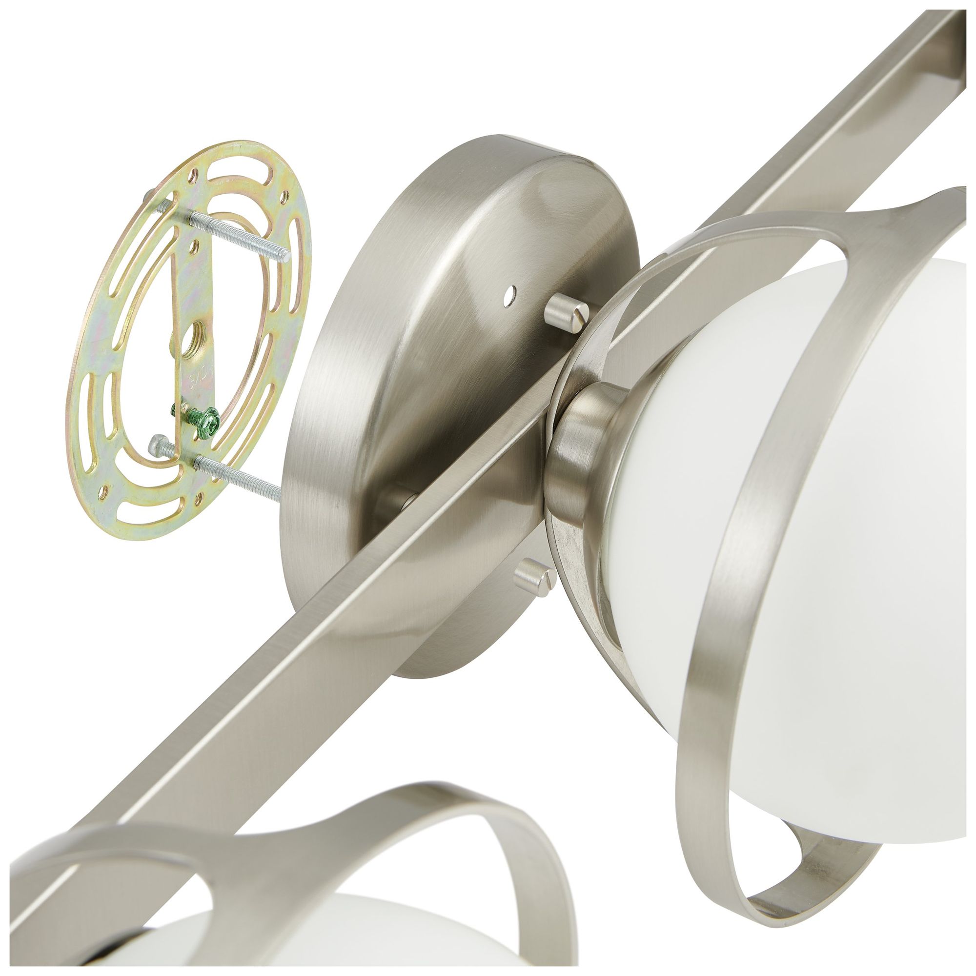 Image 6 Thesis Parker 24" Brushed Nickel Vanity Light with Etched Opal Glass Shades more views