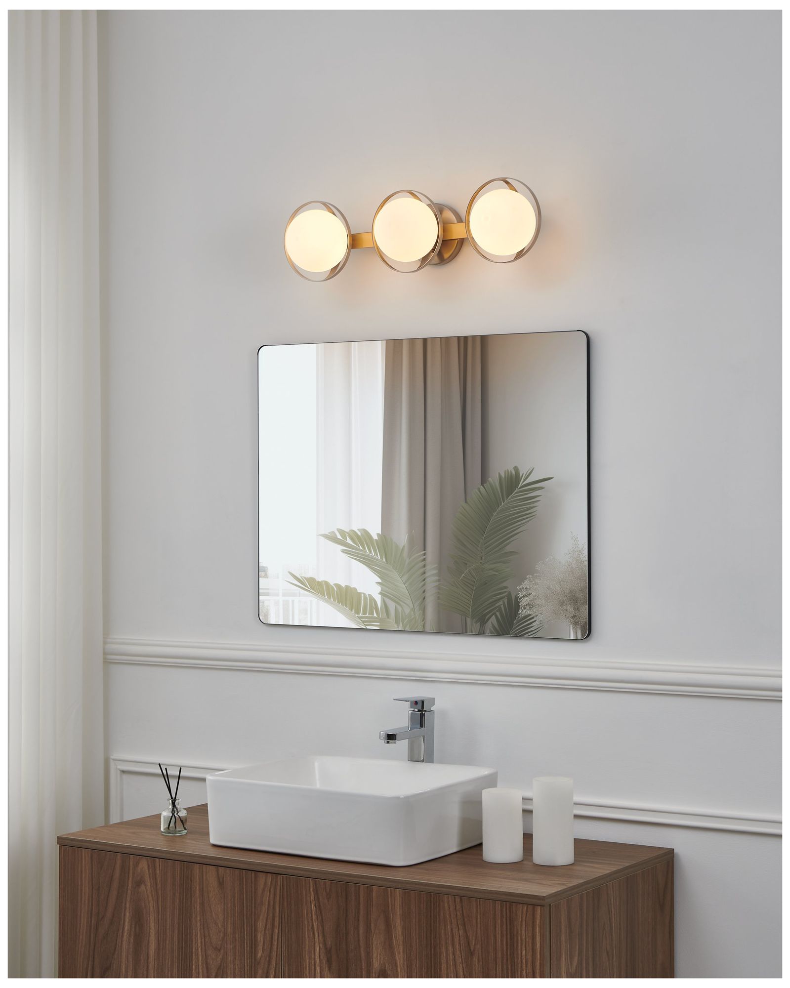 Image 7 Thesis Parker 24" Brushed Nickel Vanity Light with Etched Opal Glass Shades more views