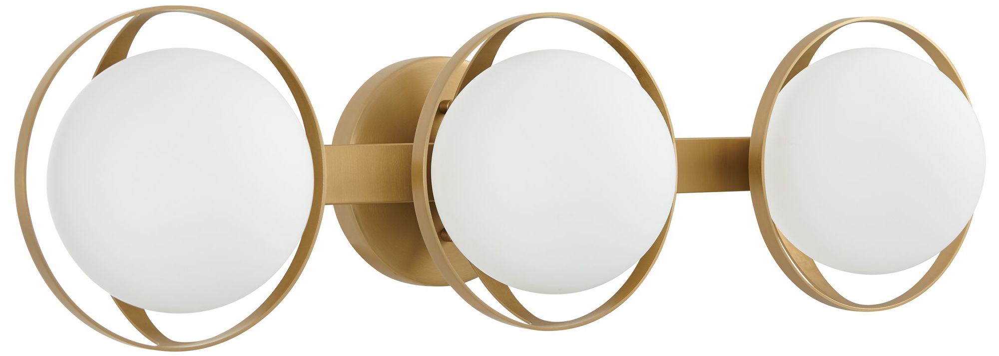 Image 2 Thesis Parker 24" Champagne Gold Vanity Light w/ Etched Opal Glass Shades