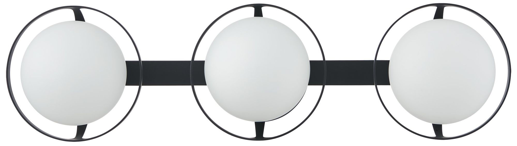 Image 3 Thesis Parker 24 inch Matte Black Vanity Light w/ Etched Opal Glass Shades more views