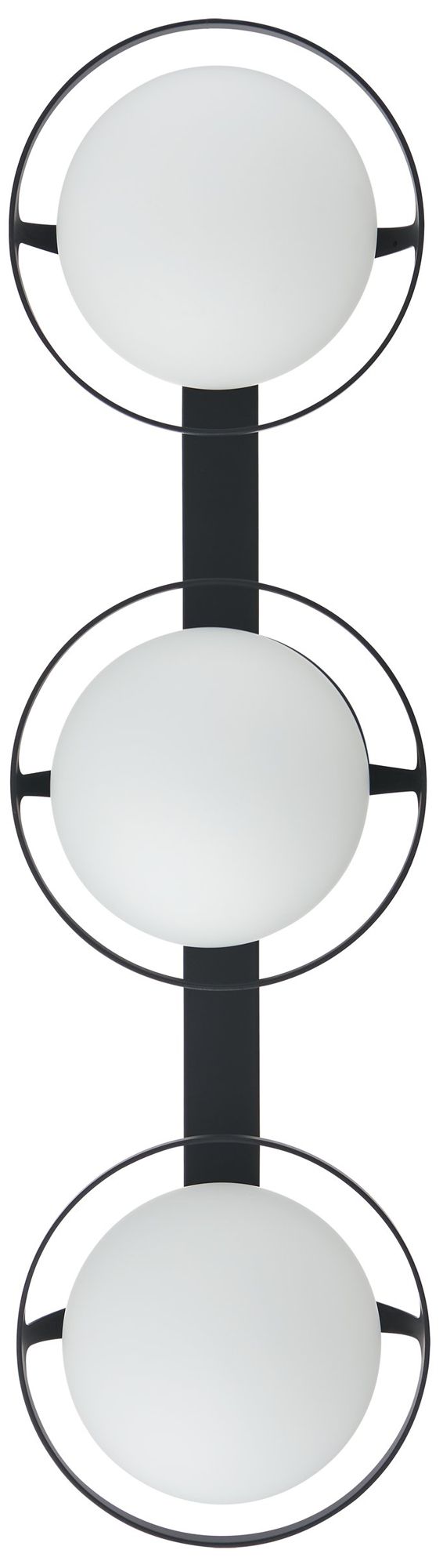 Image 4 Thesis Parker 24 inch Matte Black Vanity Light w/ Etched Opal Glass Shades more views
