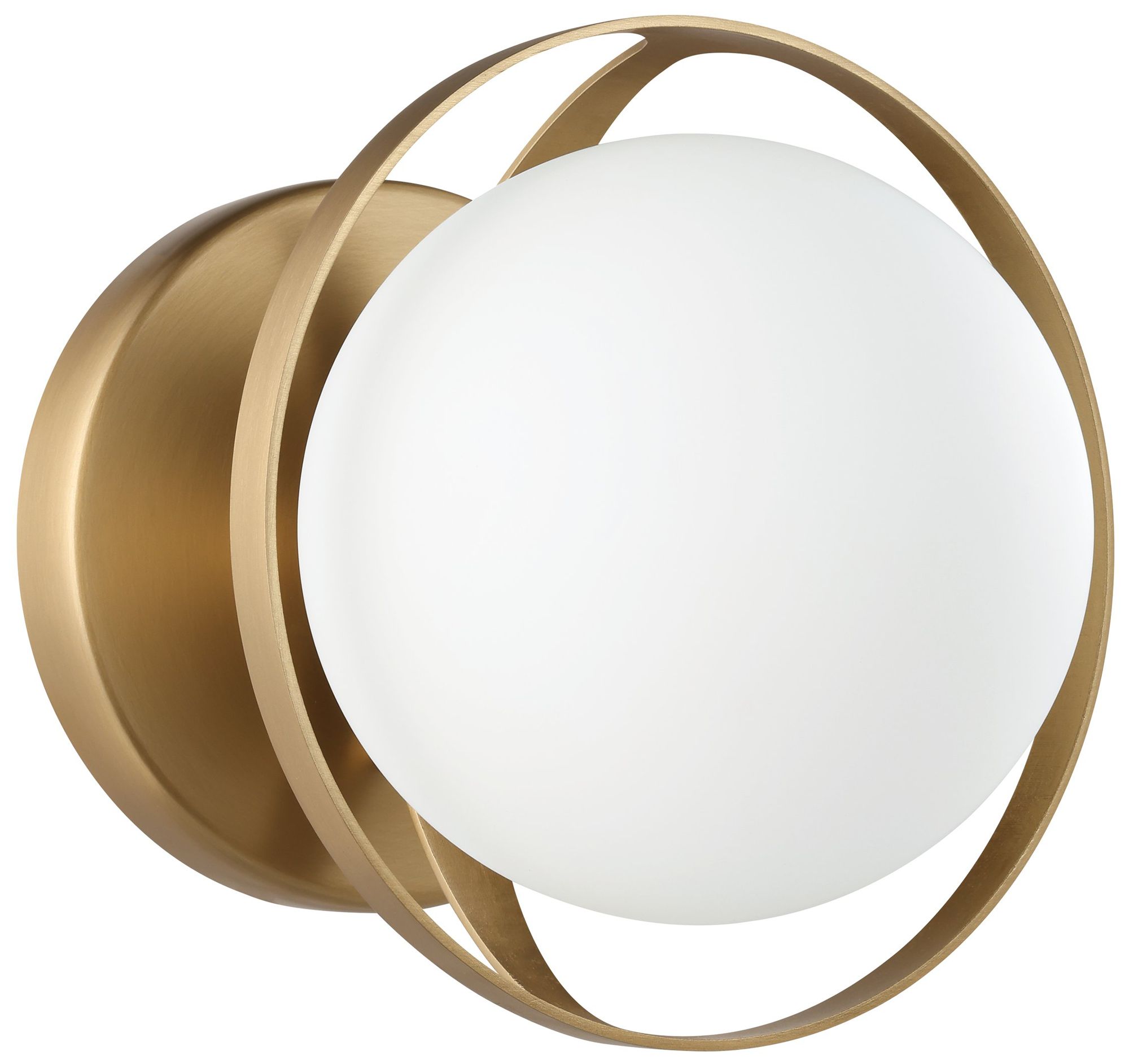 Thesis Parker 6" Champagne Gold Vanity Light with Etched Opal Glass Shade