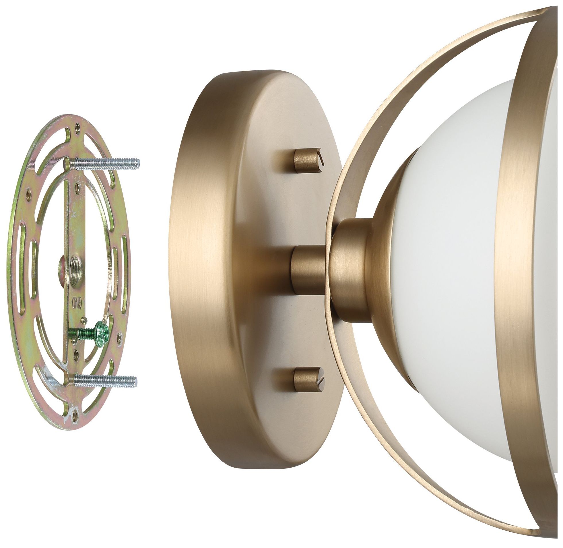 Image 6 Thesis Parker 6" Champagne Gold Vanity Light with Etched Opal Glass Shade more views