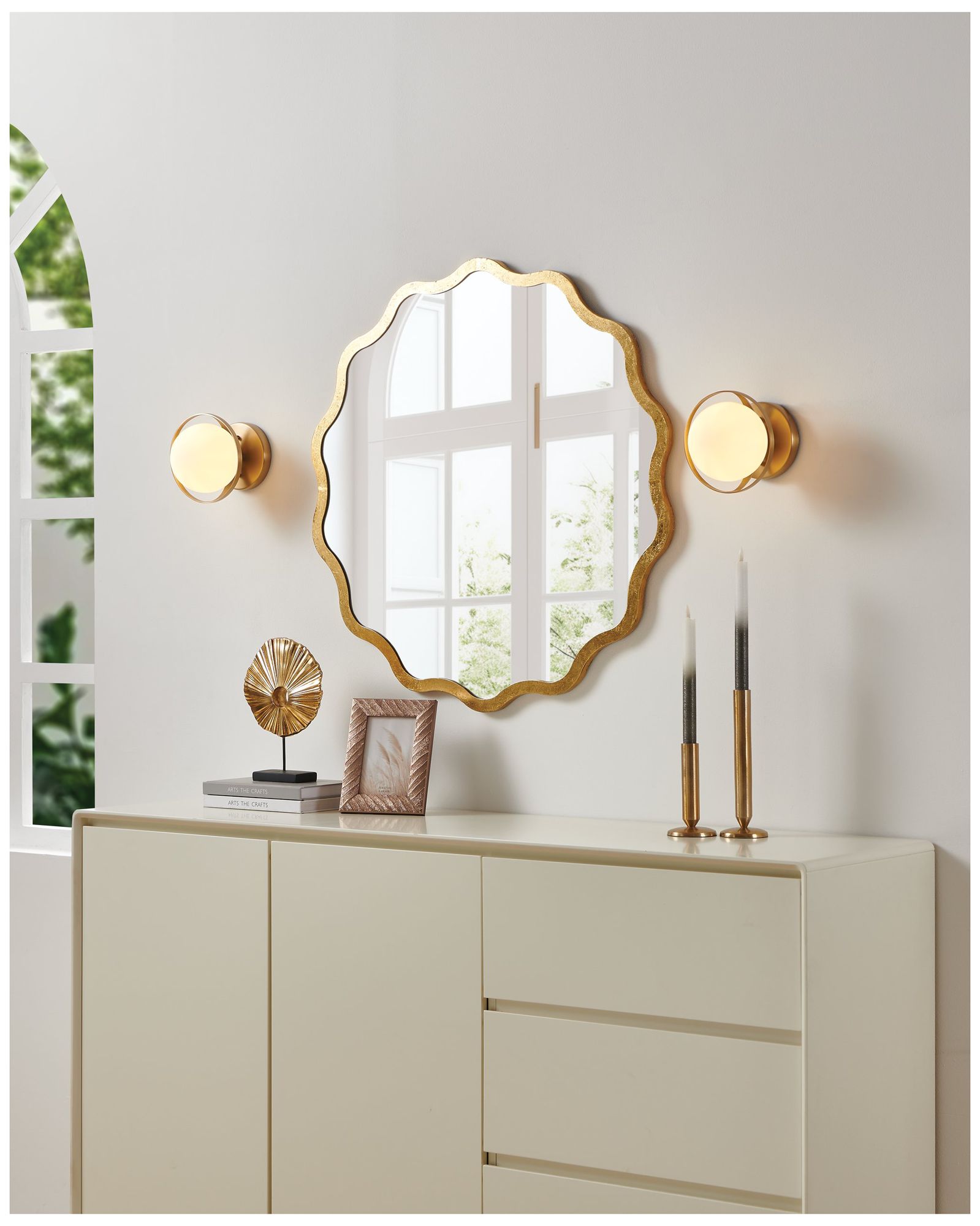 Image 7 Thesis Parker 6" Champagne Gold Vanity Light with Etched Opal Glass Shade more views