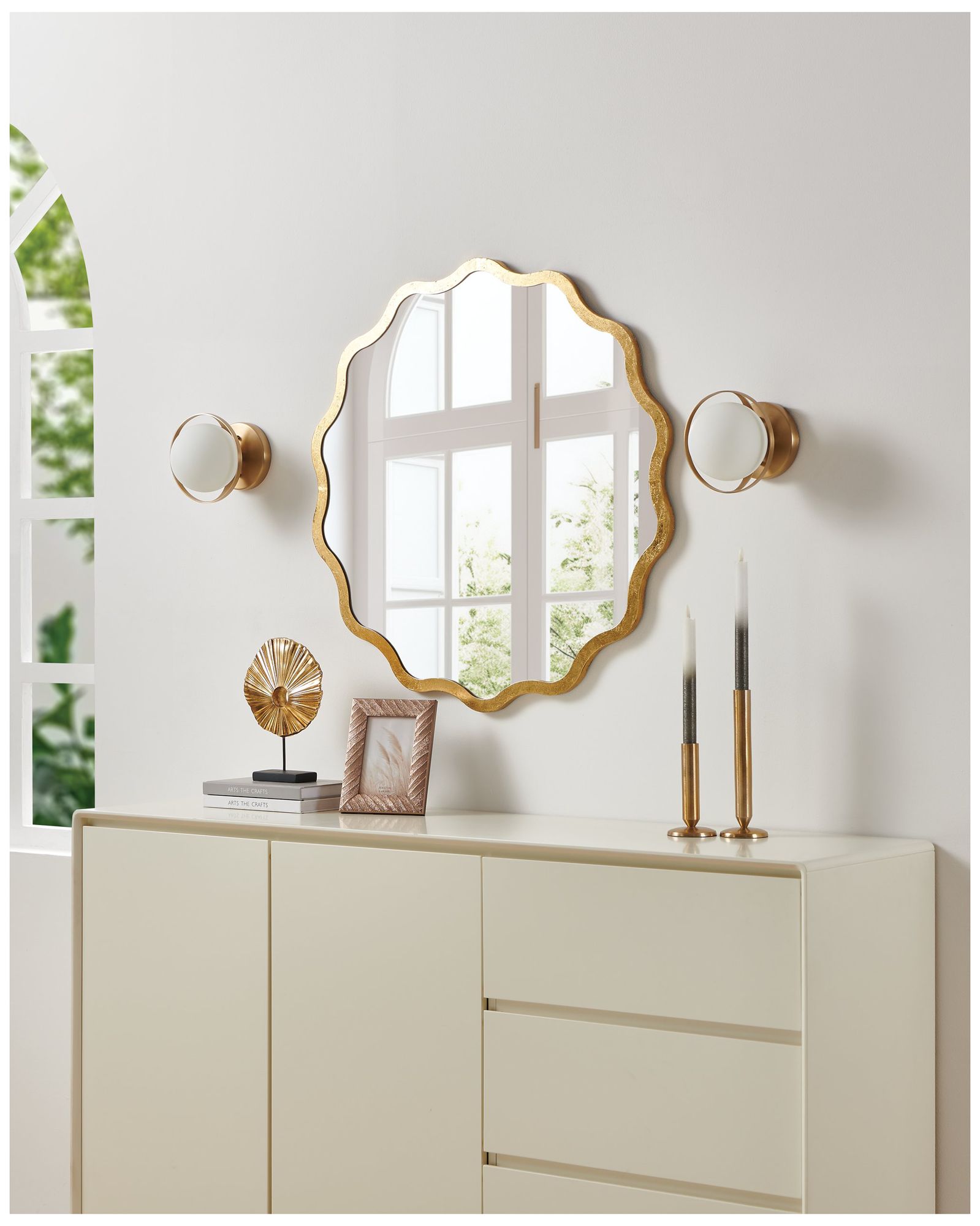 Thesis Parker 6" Champagne Gold Vanity Light with Etched Opal Glass Shade