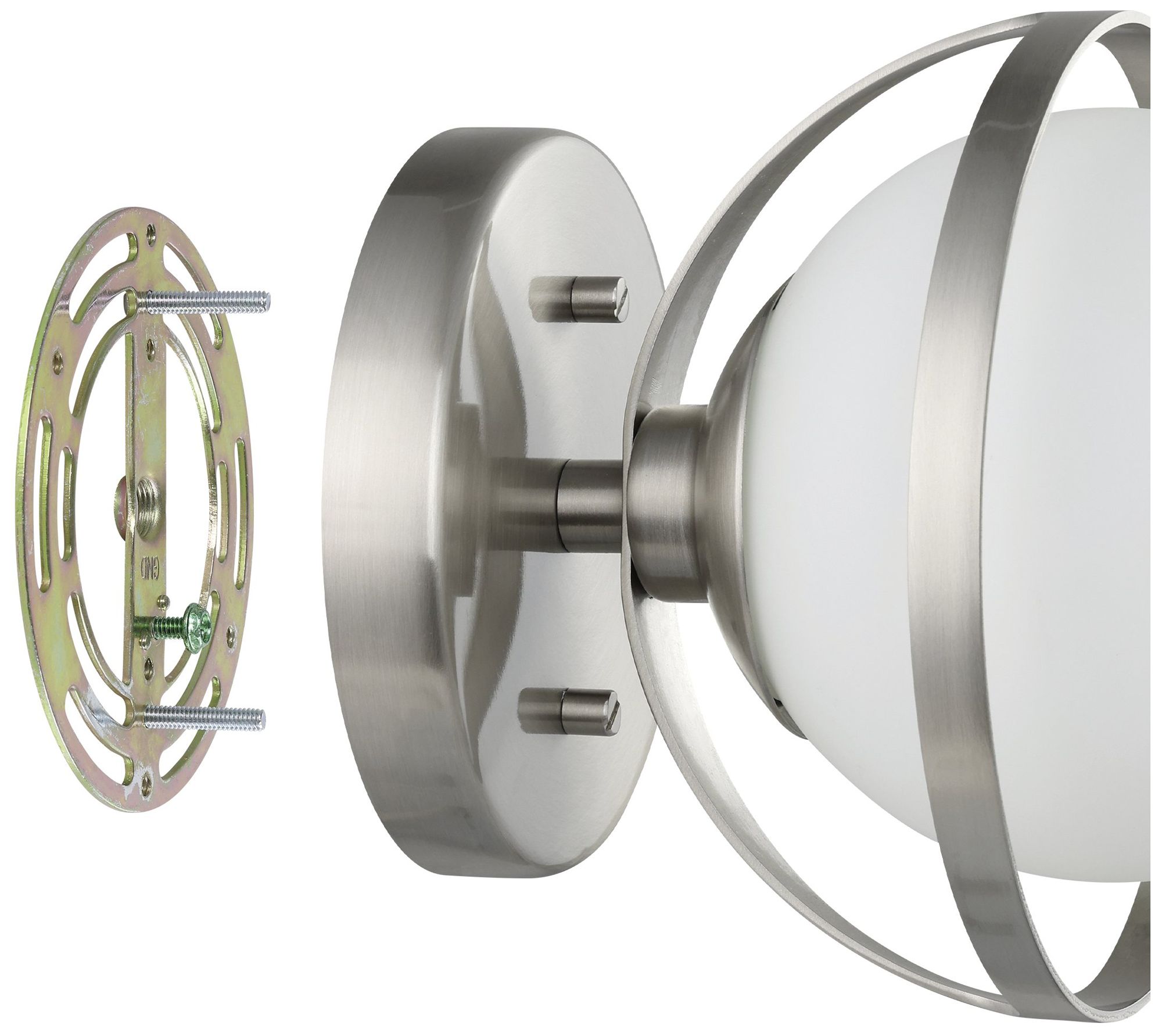 Image 6 Thesis Parker 6-inch Brushed Nickel Vanity Light - Etched Opal Glass Shade more views