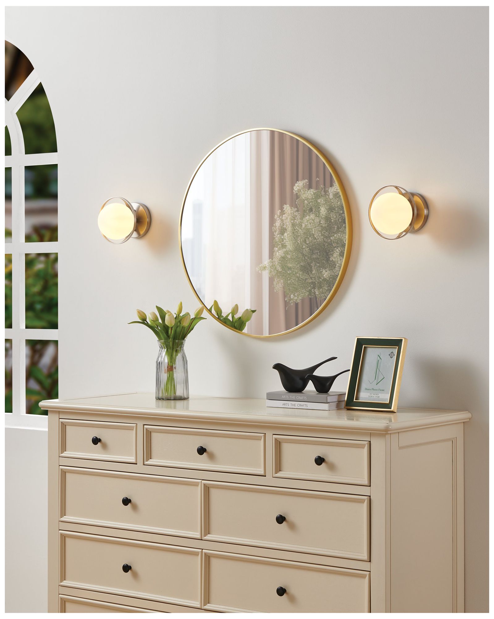 Image 7 Thesis Parker 6-inch Brushed Nickel Vanity Light - Etched Opal Glass Shade more views