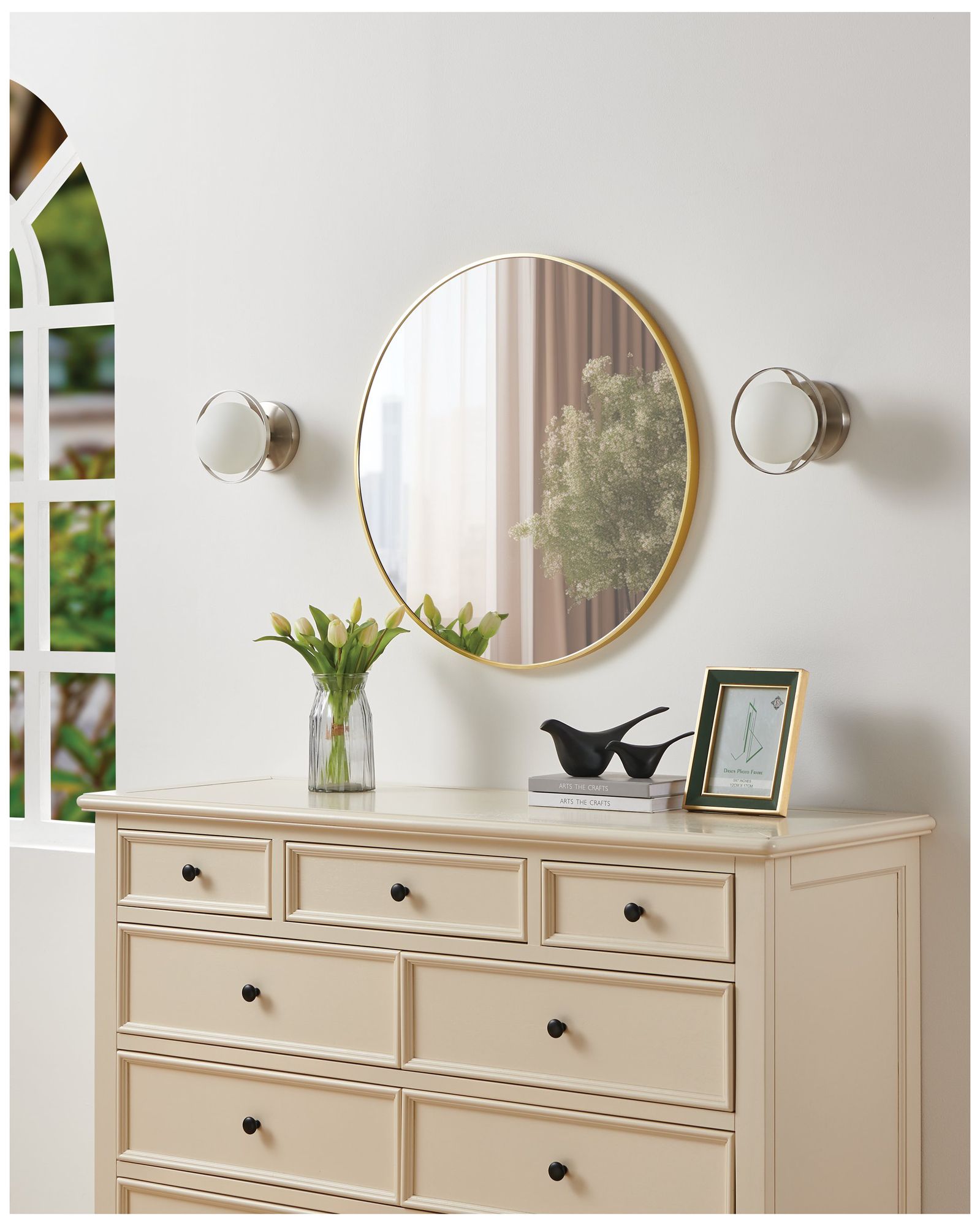 Thesis Parker 6-inch Brushed Nickel Vanity Light - Etched Opal Glass Shade