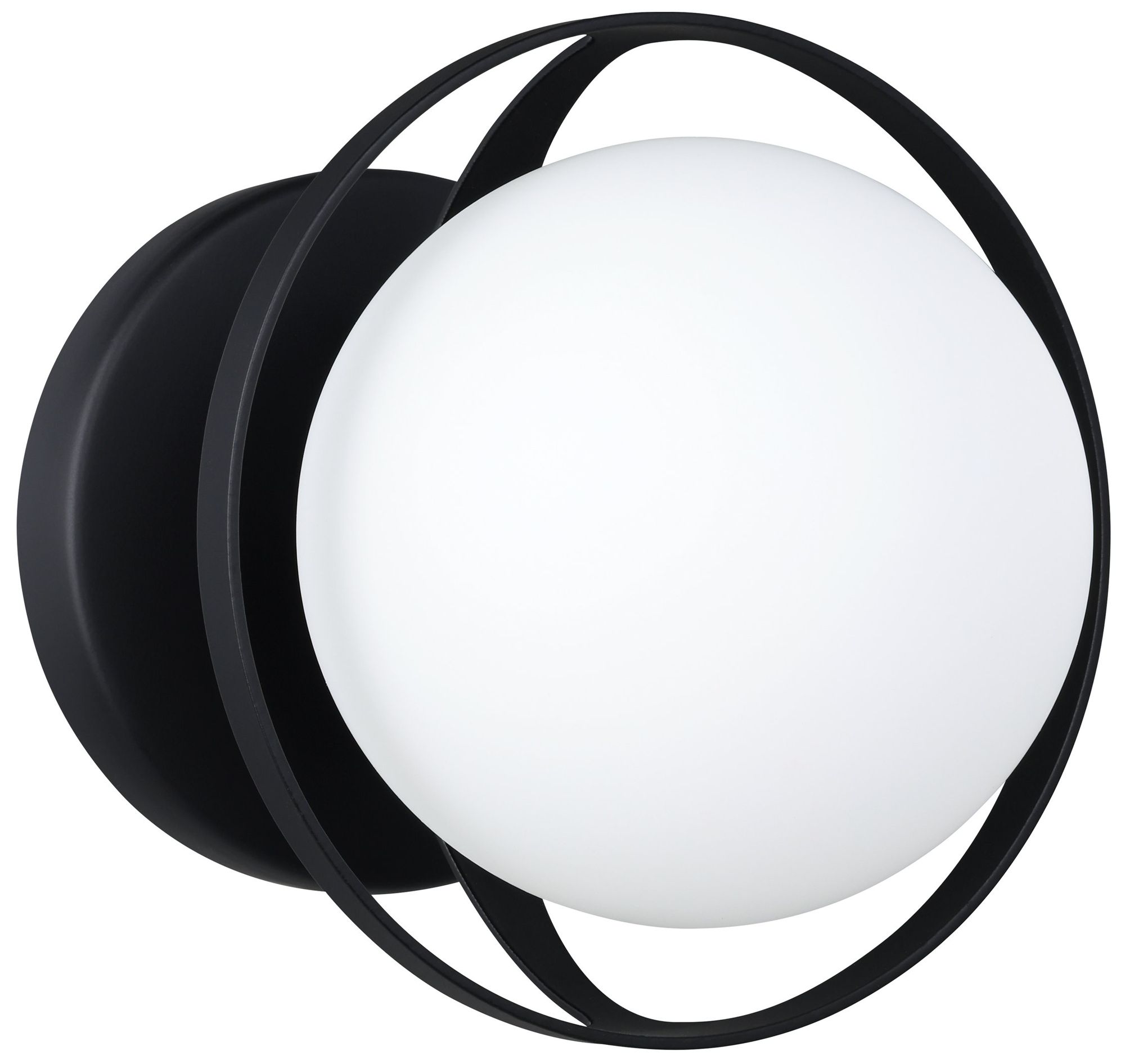 Thesis Parker 6-inch Matte Black Vanity Light with Etched Opal Glass Shade
