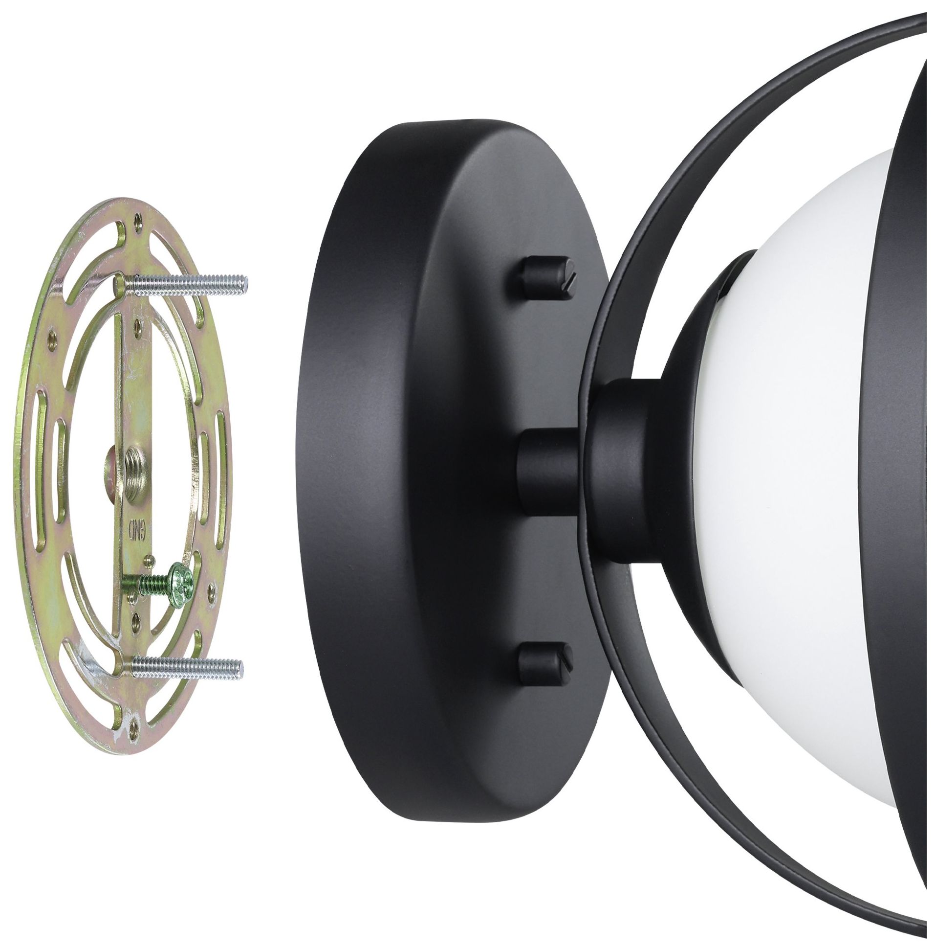 Image 6 Thesis Parker 6-inch Matte Black Vanity Light with Etched Opal Glass Shade more views