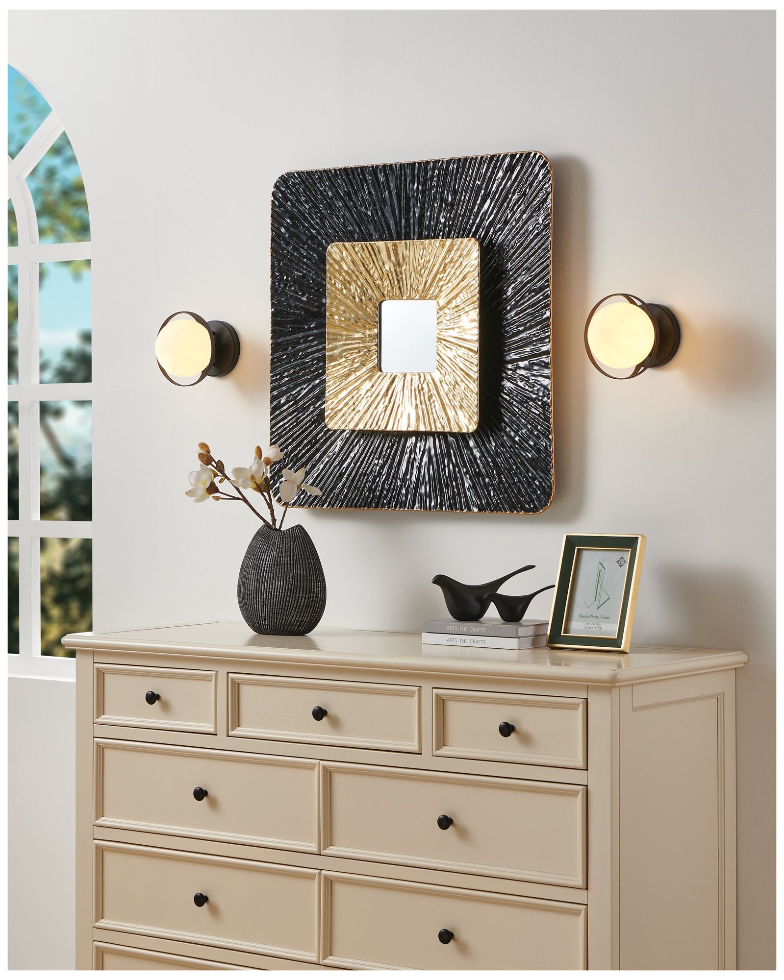 Image 7 Thesis Parker 6-inch Matte Black Vanity Light with Etched Opal Glass Shade more views