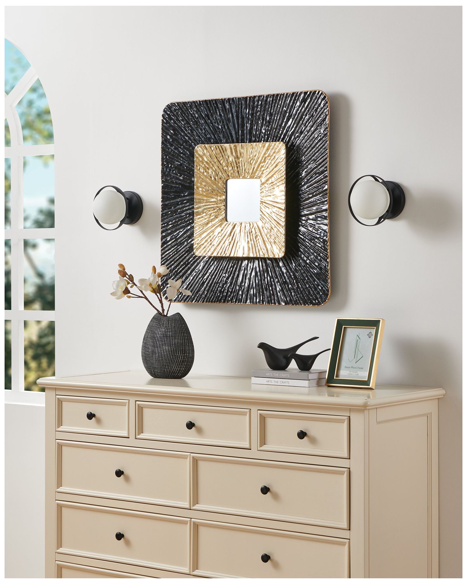 Thesis Parker 6-inch Matte Black Vanity Light with Etched Opal Glass Shade