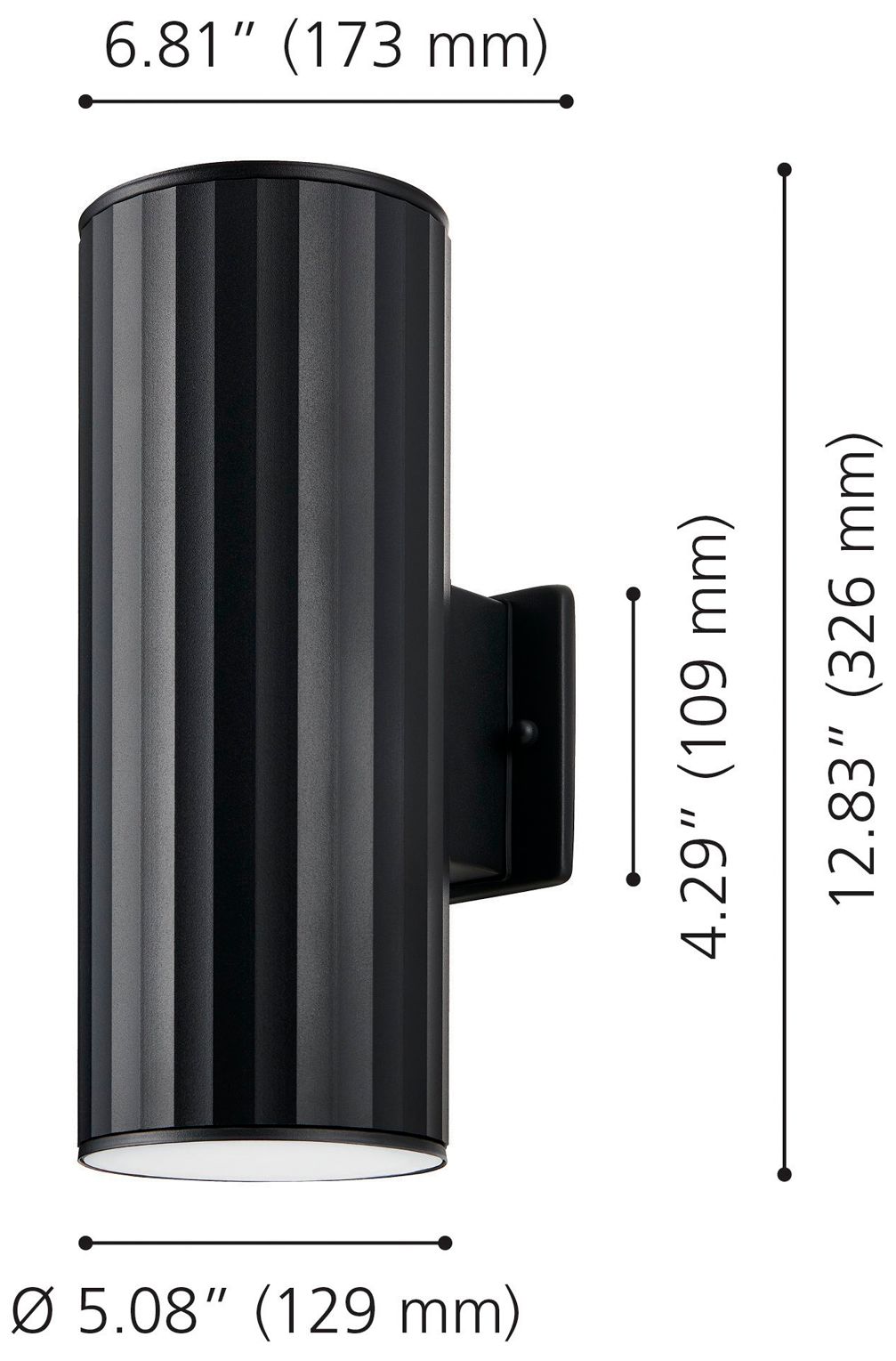 Thumbnail3 of Thesis Portillo 13 inch 2-light Black Exterior Wall Sconce more views