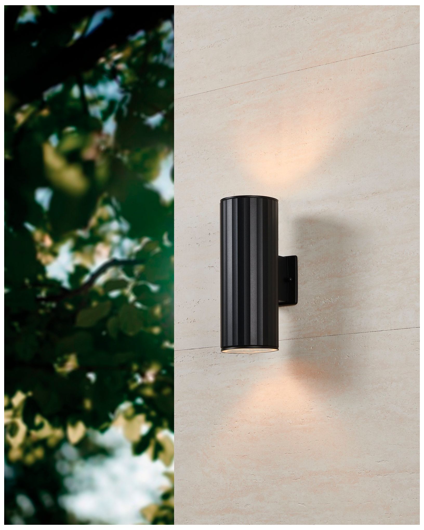 Thesis Portillo 13 inch 2-light Black Exterior Wall Sconce