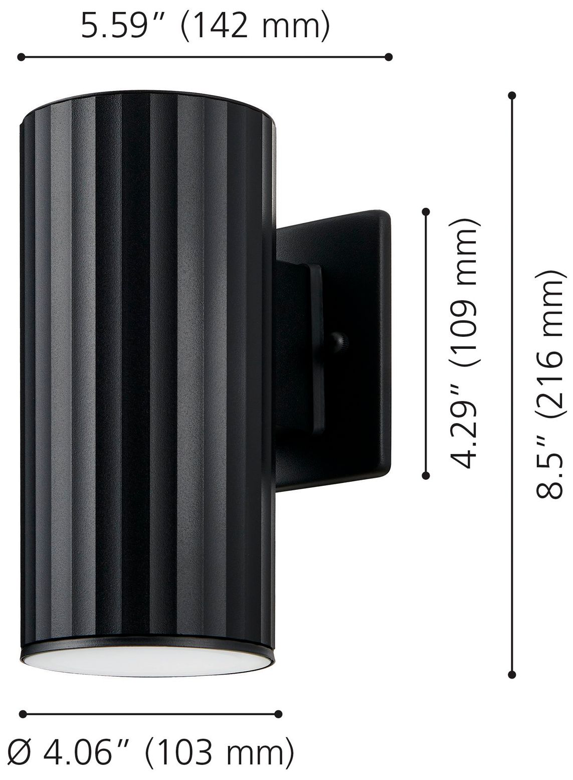 Image 3 Thesis Portillo 8" 1 Light Black Exterior Wall Sconce, Black Aluminum Shade more views