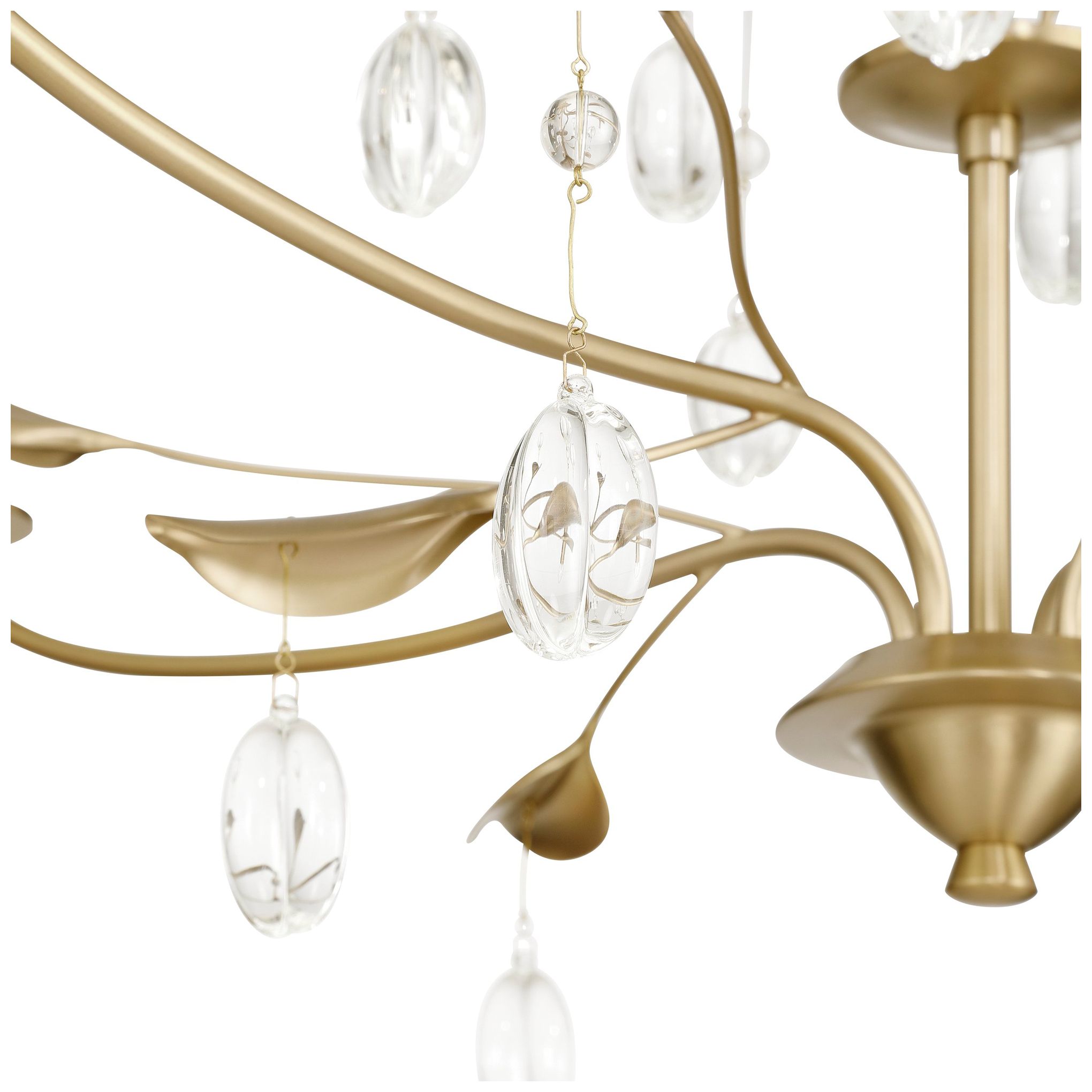 Image 5 Thesis Presley 36" 4 Light Champagne Gold Chandelier w/ Clear Glass Drops more views