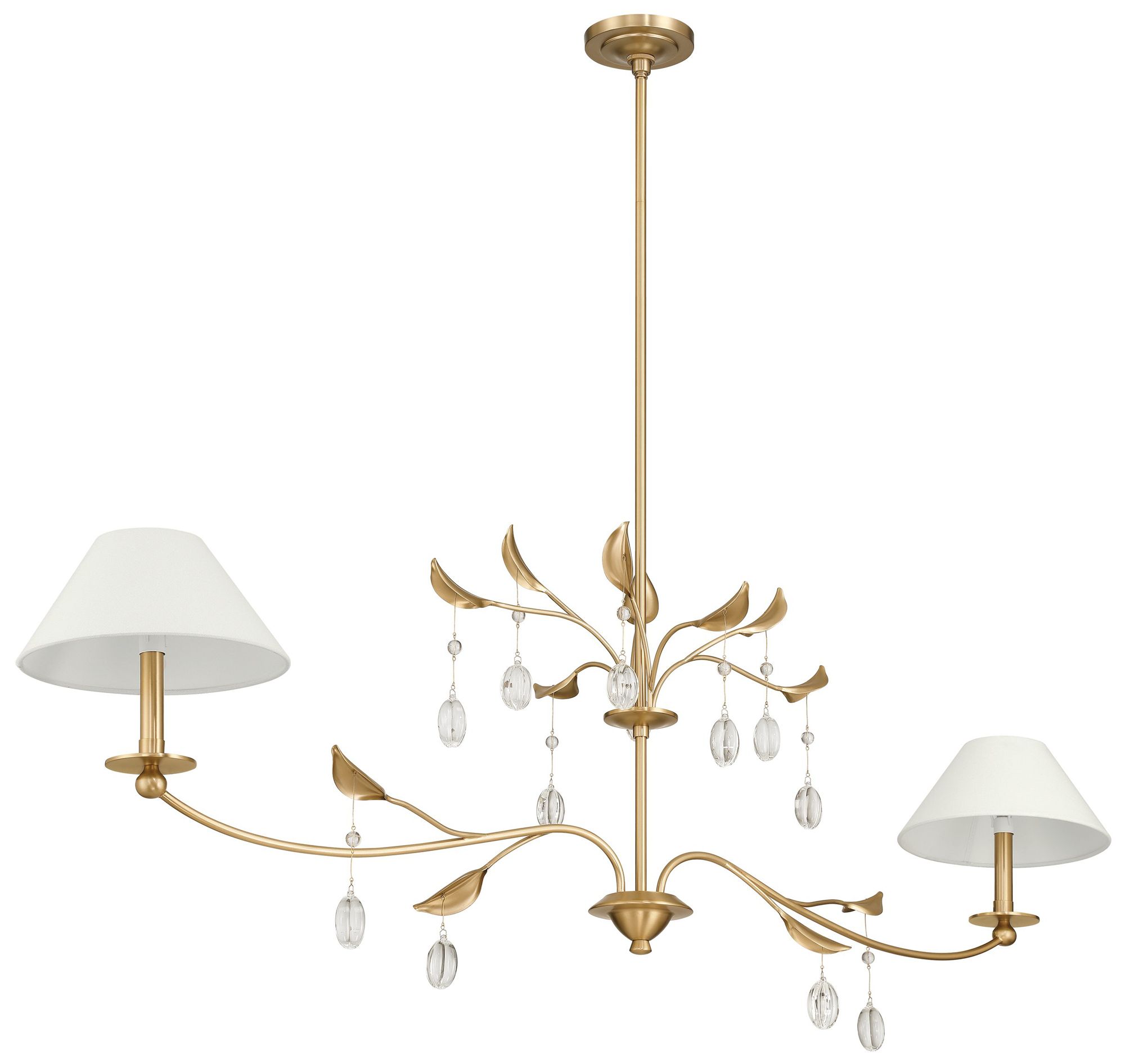 Image 2 Thesis Presley 56" 2 Light Champagne Gold Linear Chandelier